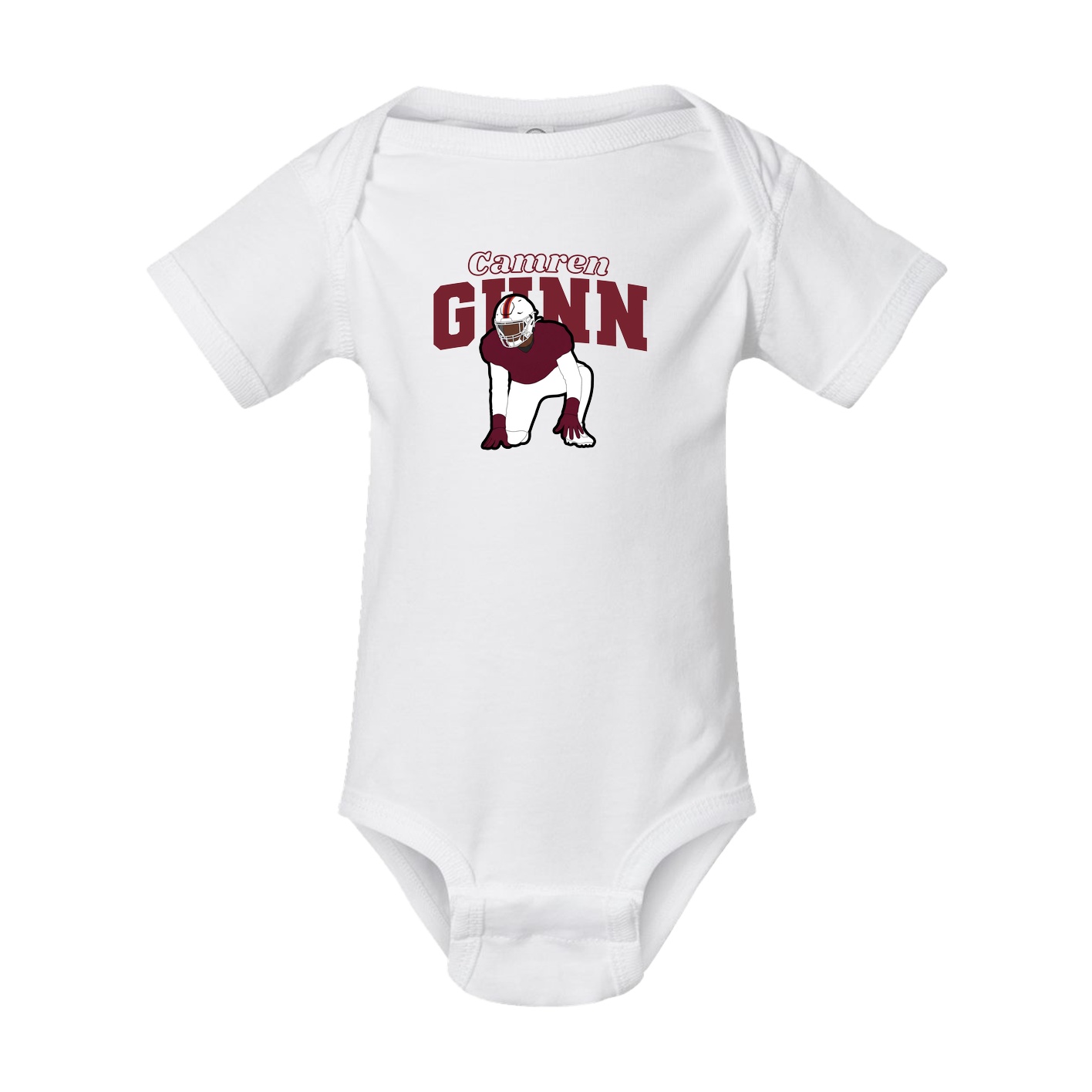 Baby Onesie — Name Arch in White