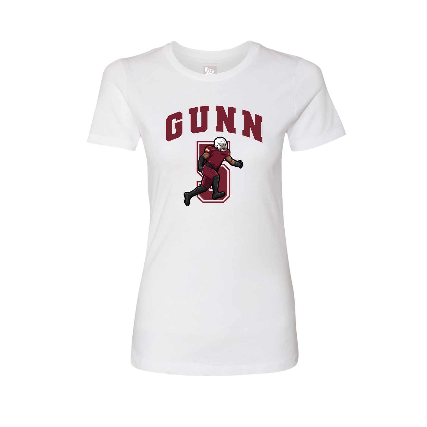 Fitted Women's Tee — Number in White
