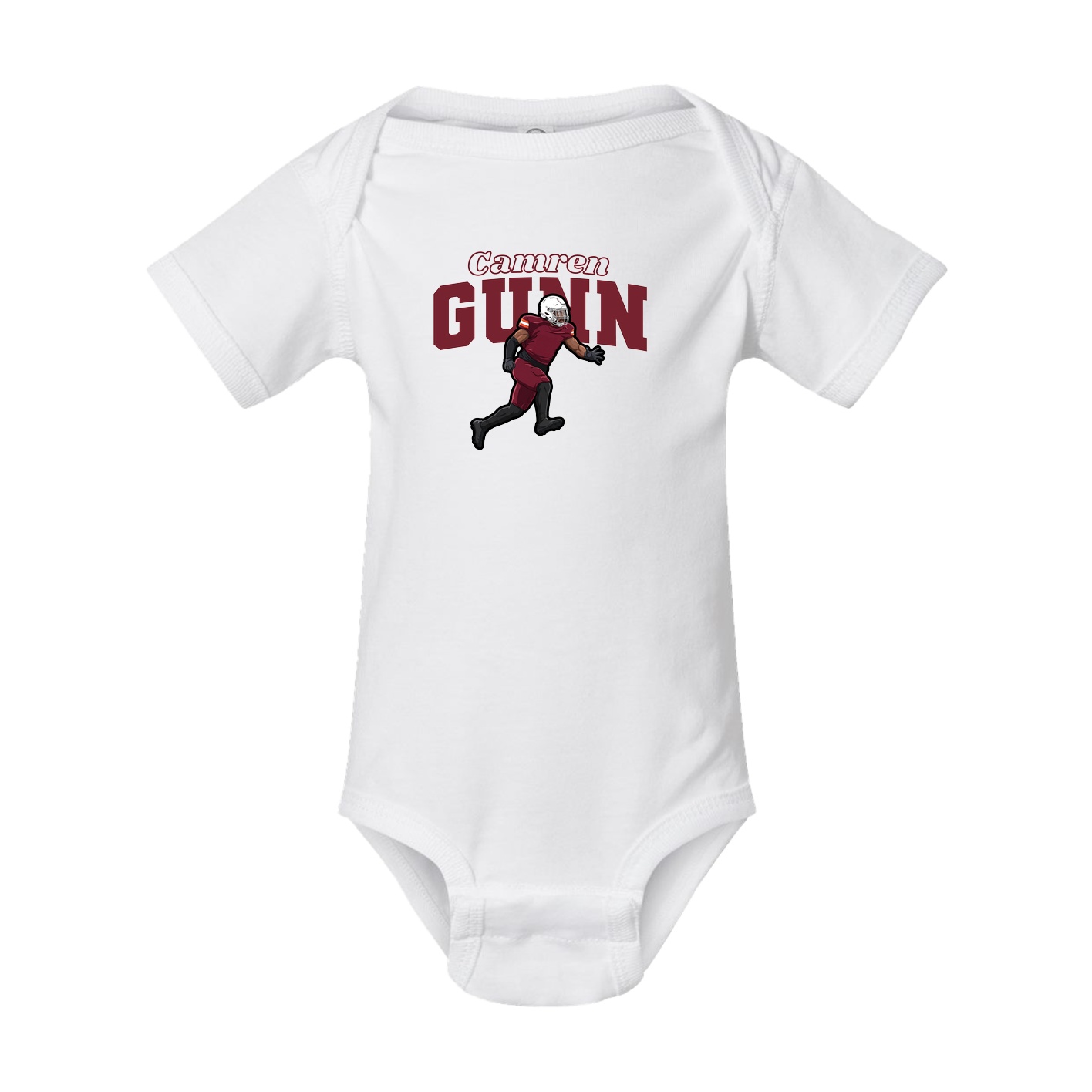 Baby Onesie — Name Arch in White