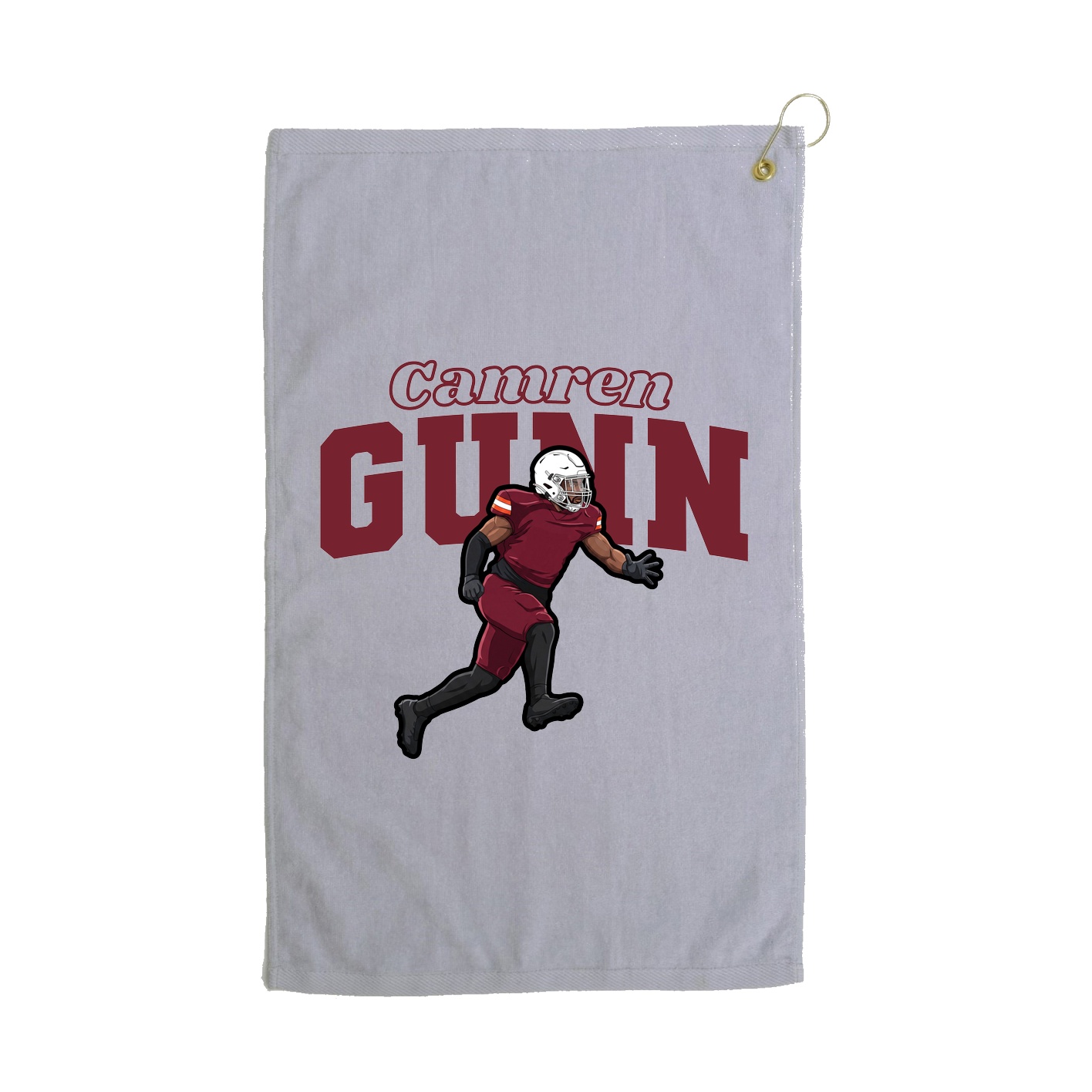 Golf Towel — Name Arch in Grey