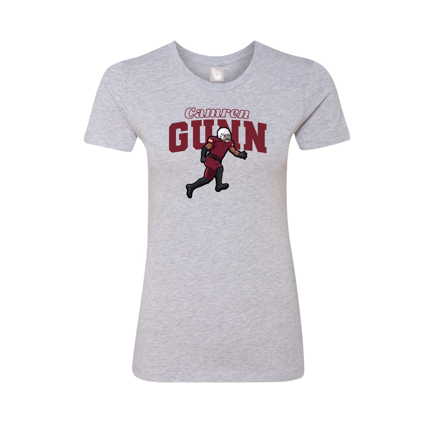 Fitted Women's Tee — Name Arch in Grey