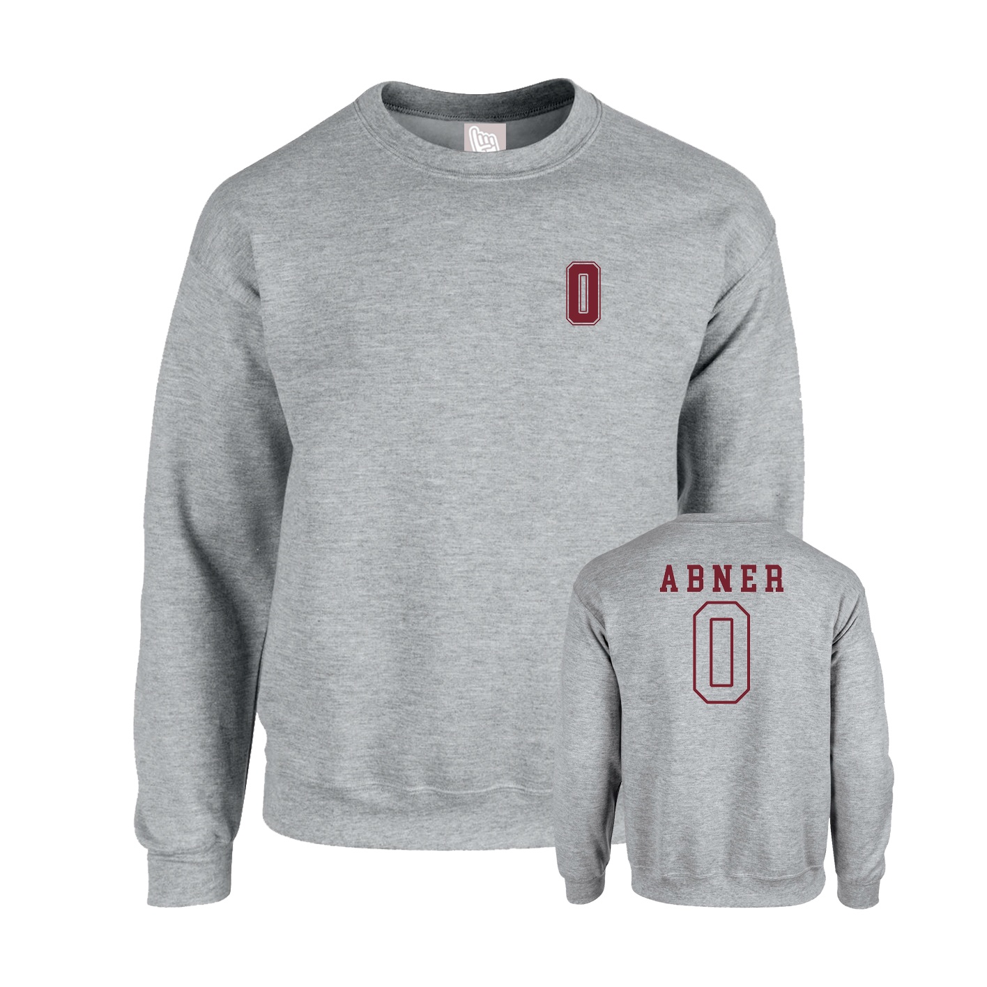 Fleece Crew — Chest Back in Grey