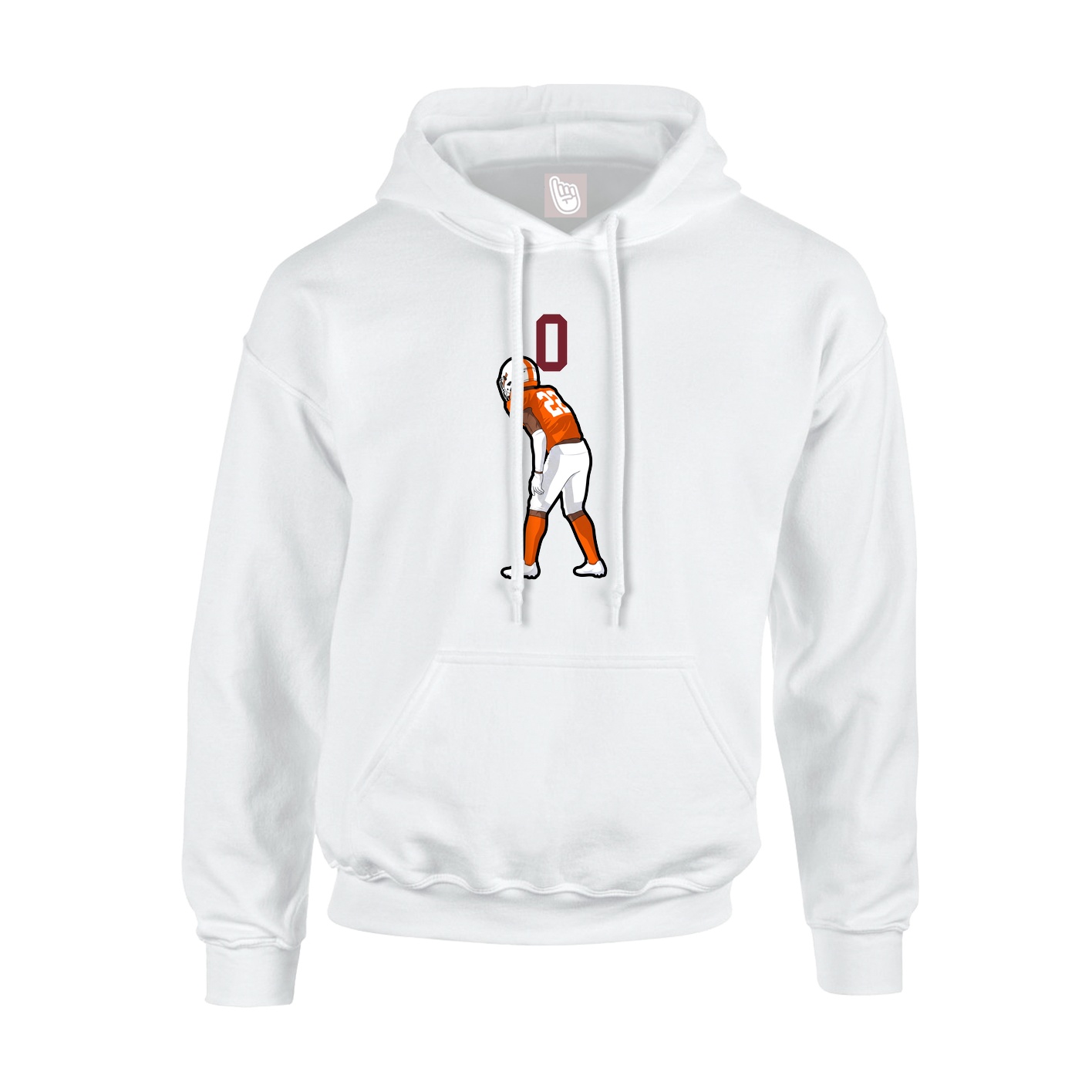 Youth Hoodie — Number Top in White