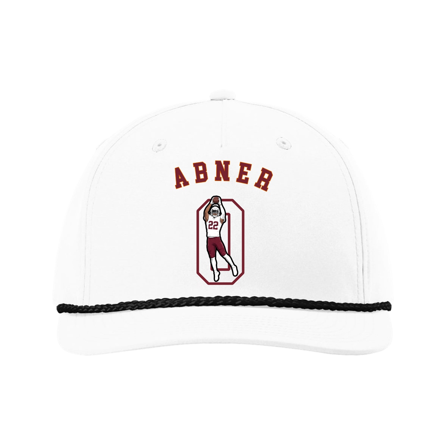 Five-Panel Classic Rope Cap — Shirsey Arch in White