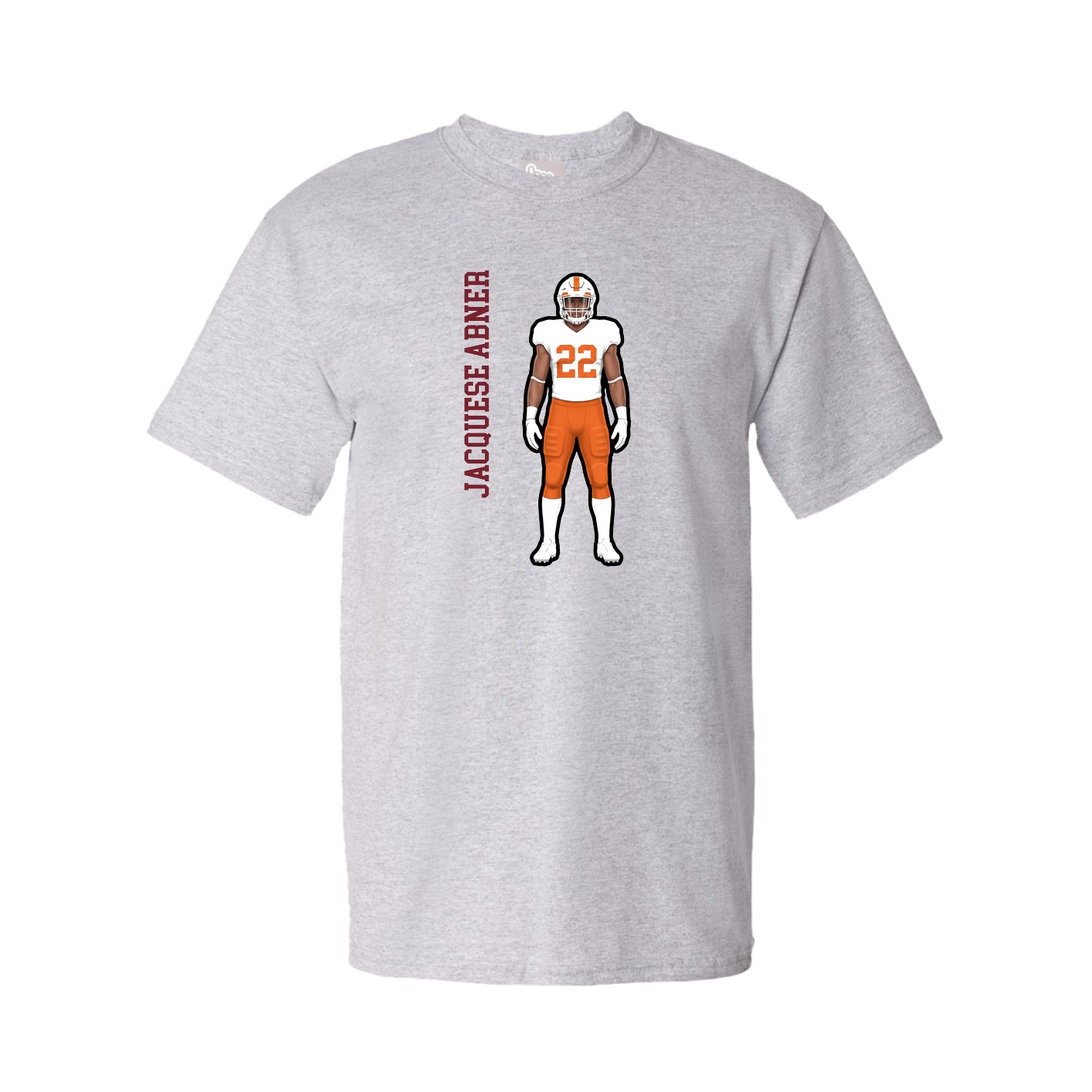 Tee — Name Vertical in Grey