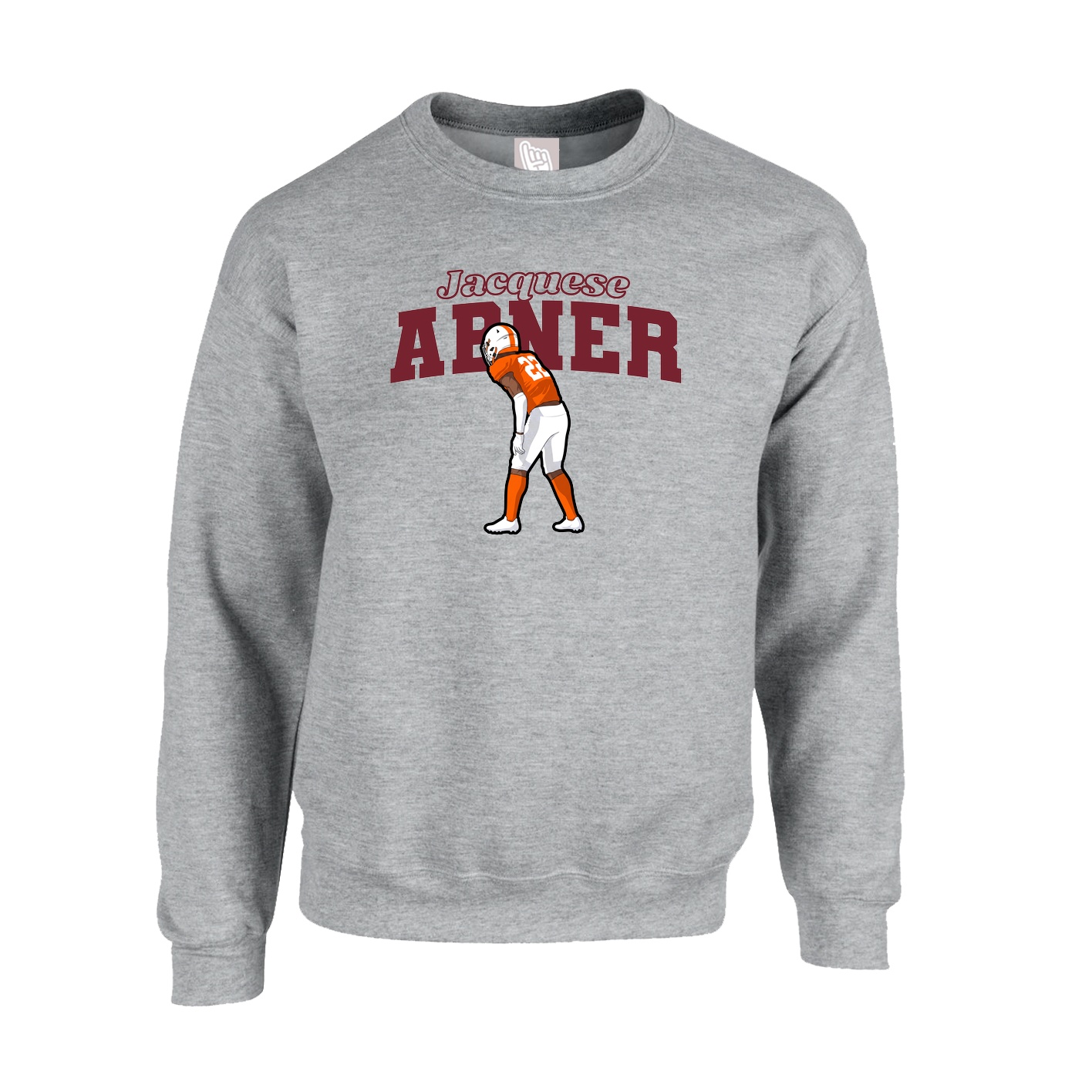 Fleece Crew — Name Arch in Grey