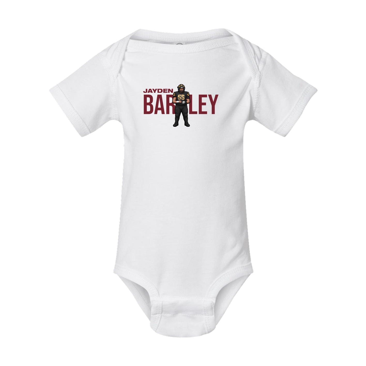 Baby Onesie — Player Name in White