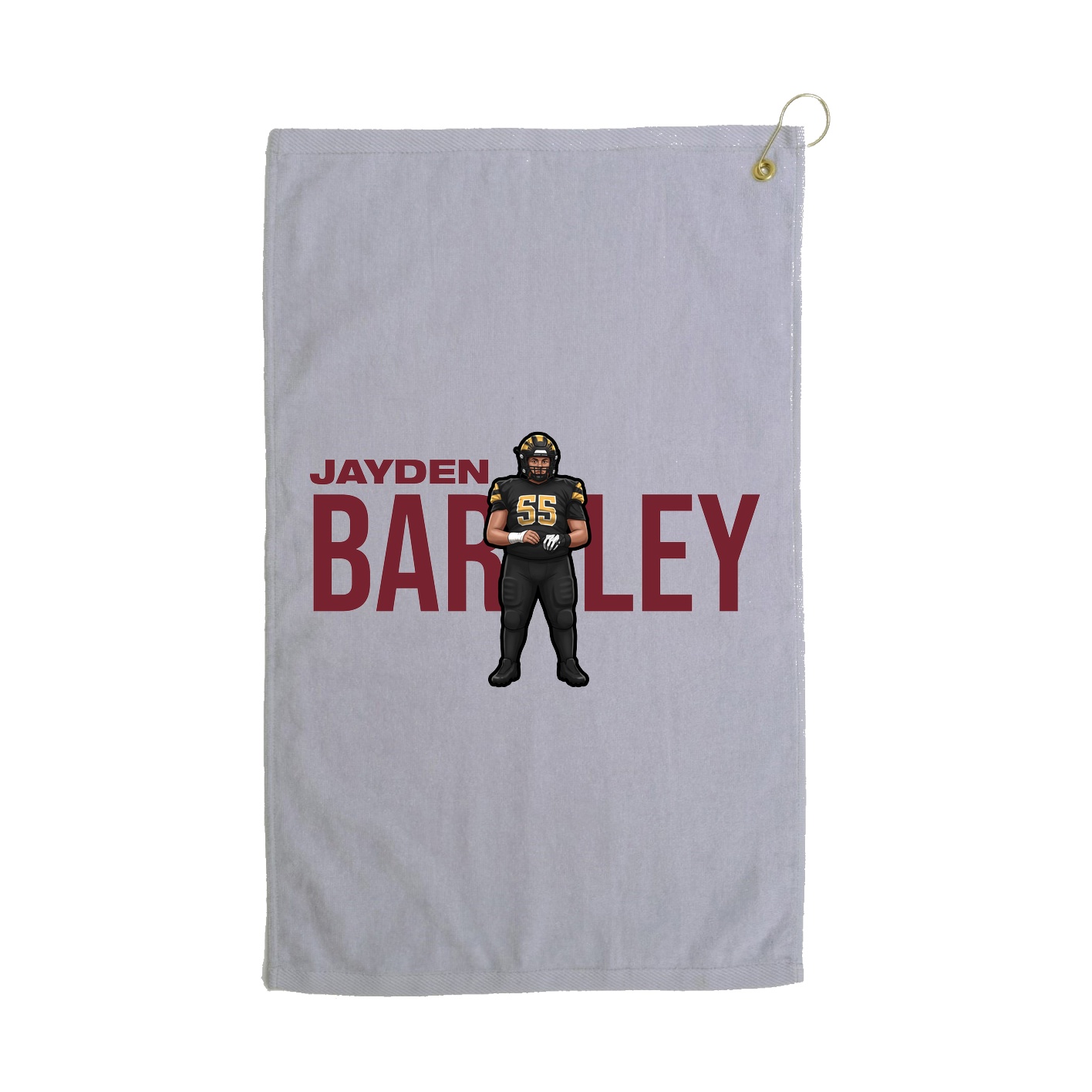Golf Towel — Player Name in Grey