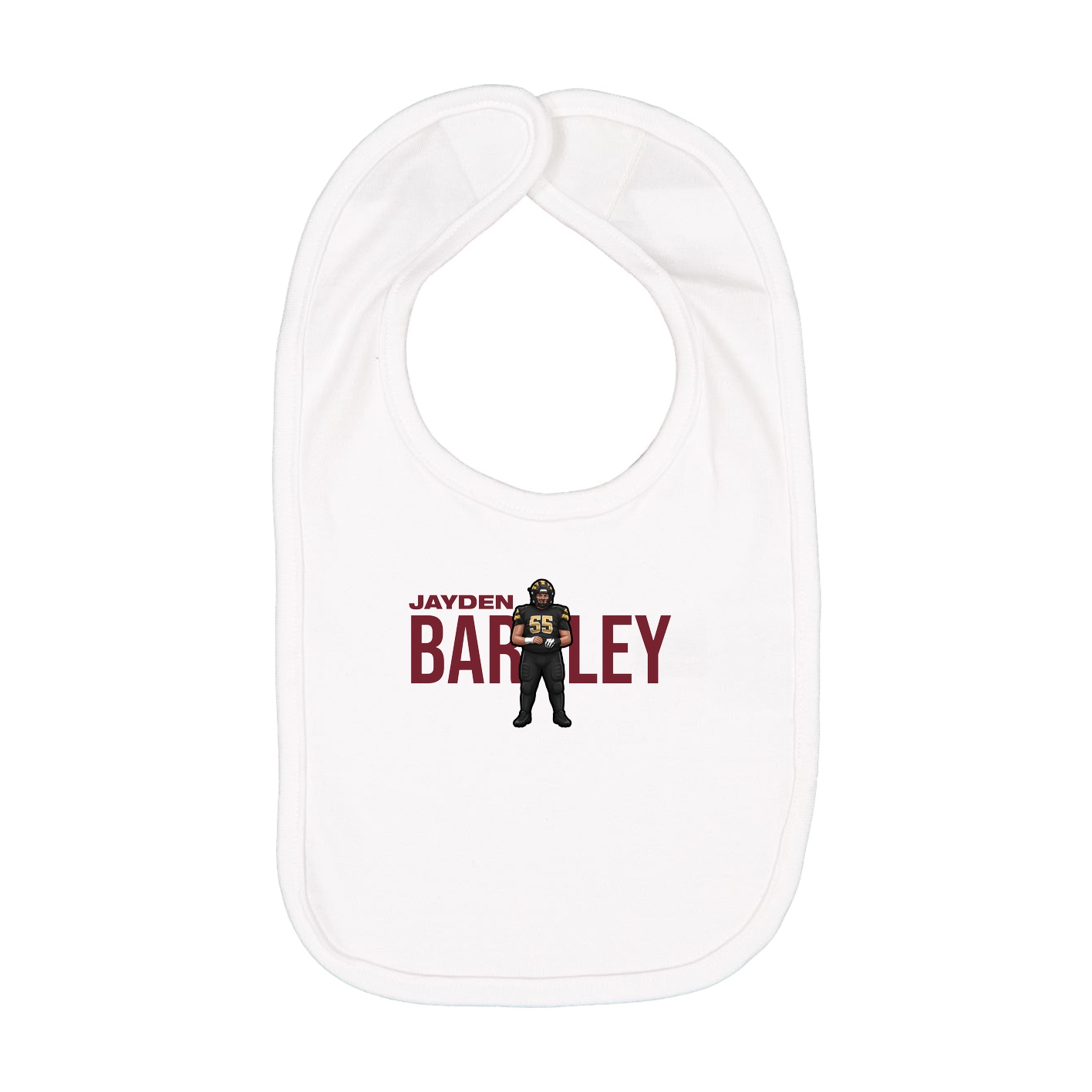 Infant Bib — Player Name in White