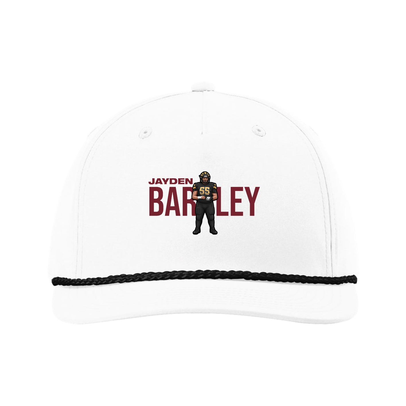 Five-Panel Classic Rope Cap — Player Name in White