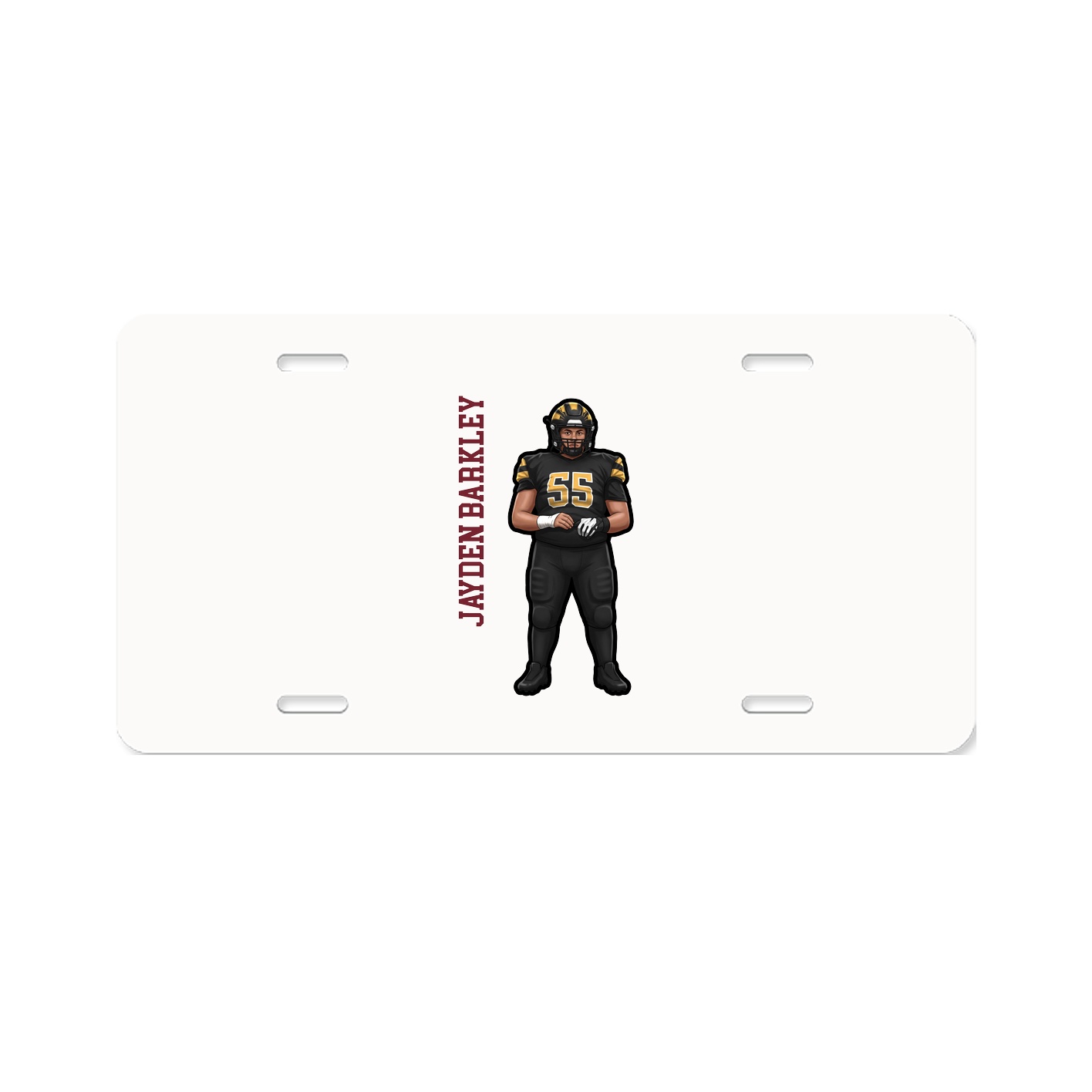 License Plate — Name Vertical in Classic