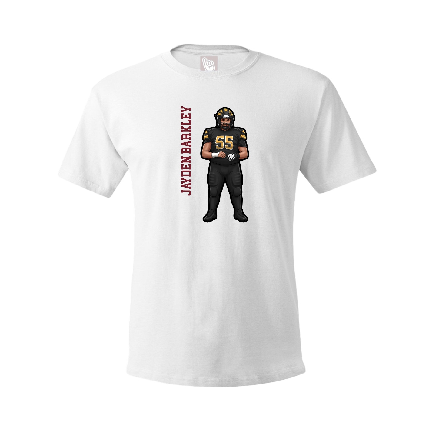 Youth Tee — Name Vertical in White