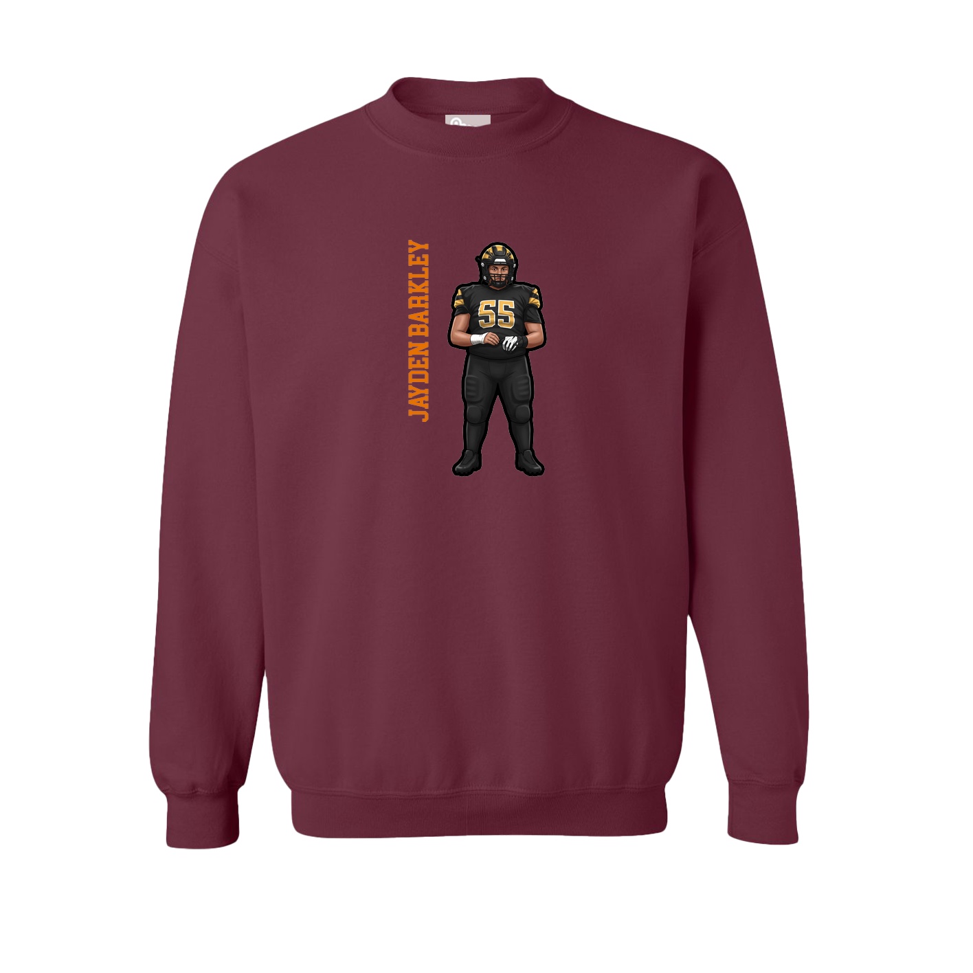 Fleece Crew — Name Vertical in Maroon