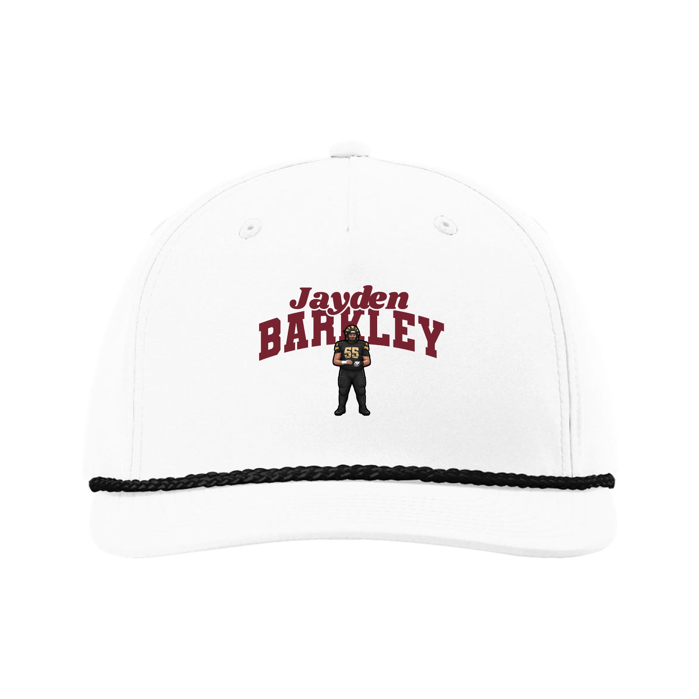 Five-Panel Classic Rope Cap — Signature Arch in White