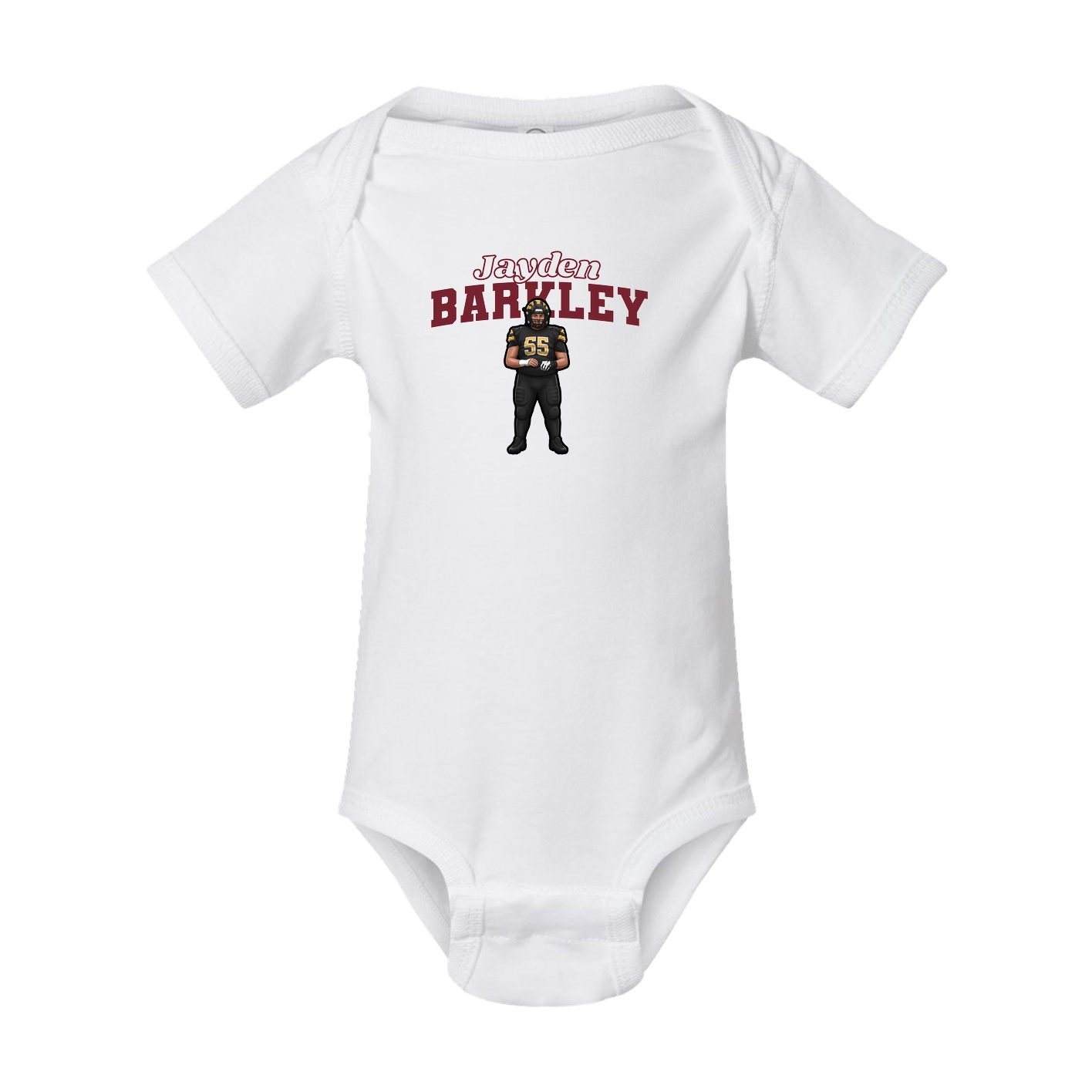 Baby Onesie — Name Arch in White