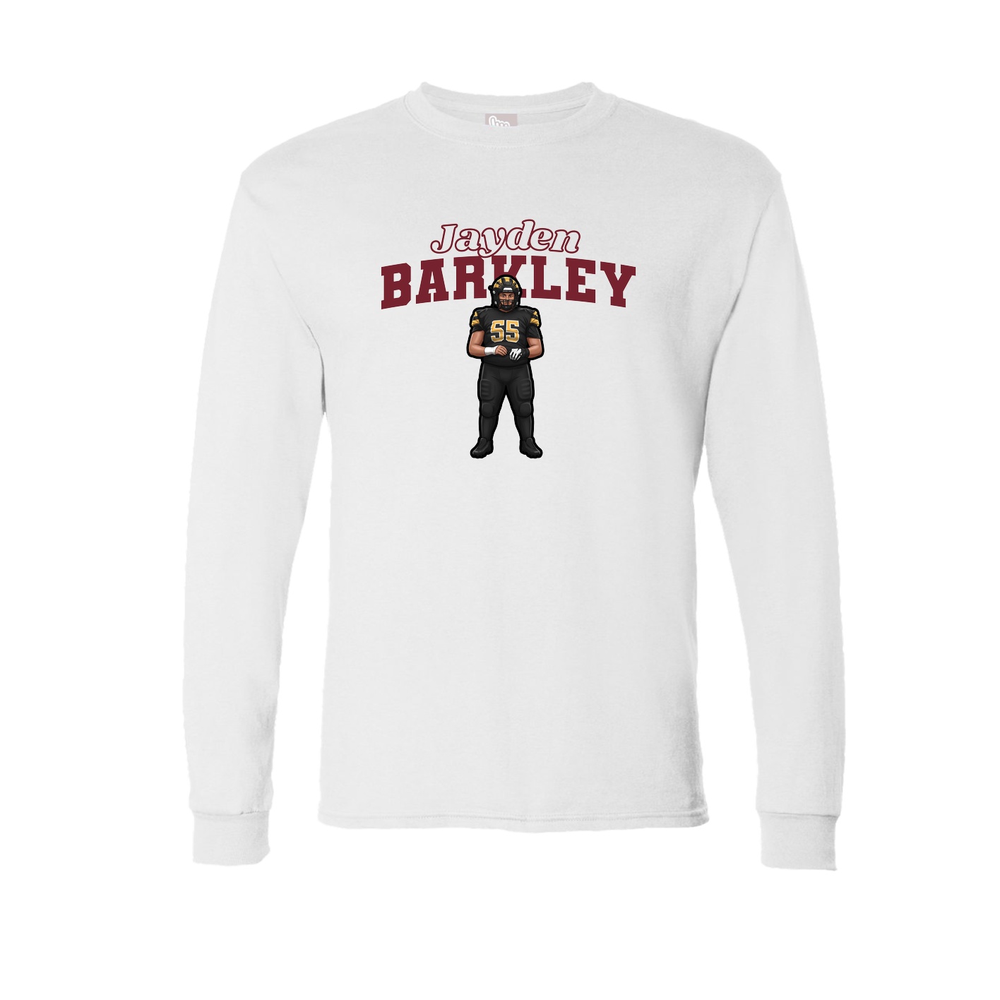 Long Sleeve Tee — Name Arch in White
