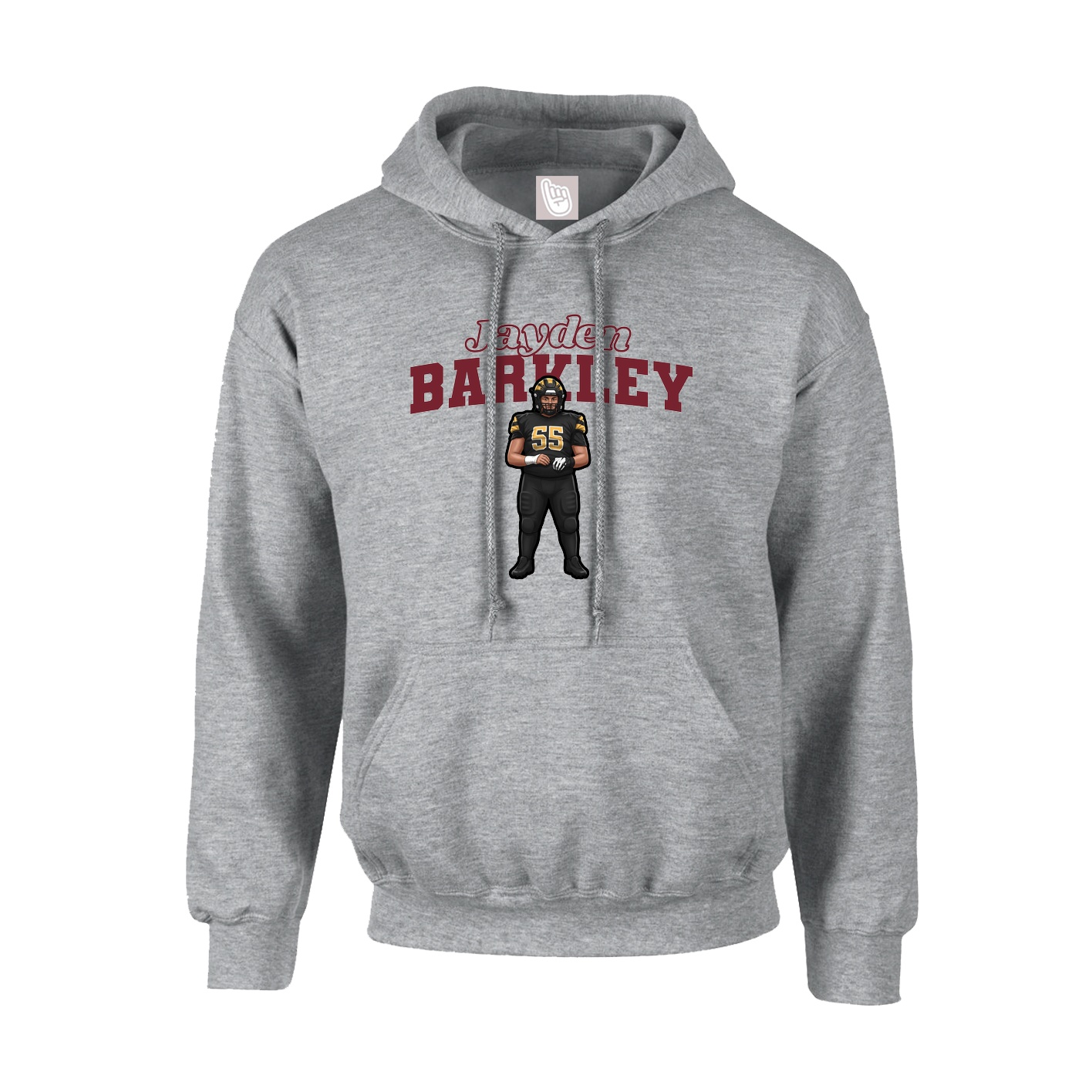 Hoodie — Name Arch in Grey