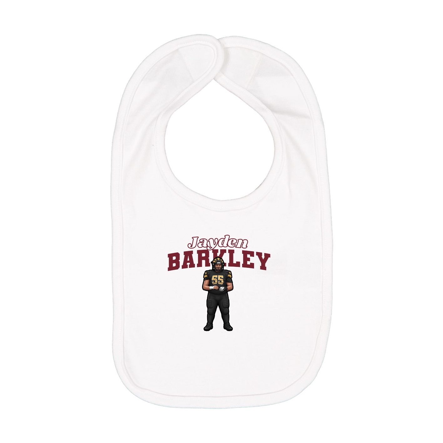 Infant Bib — Name Arch in White