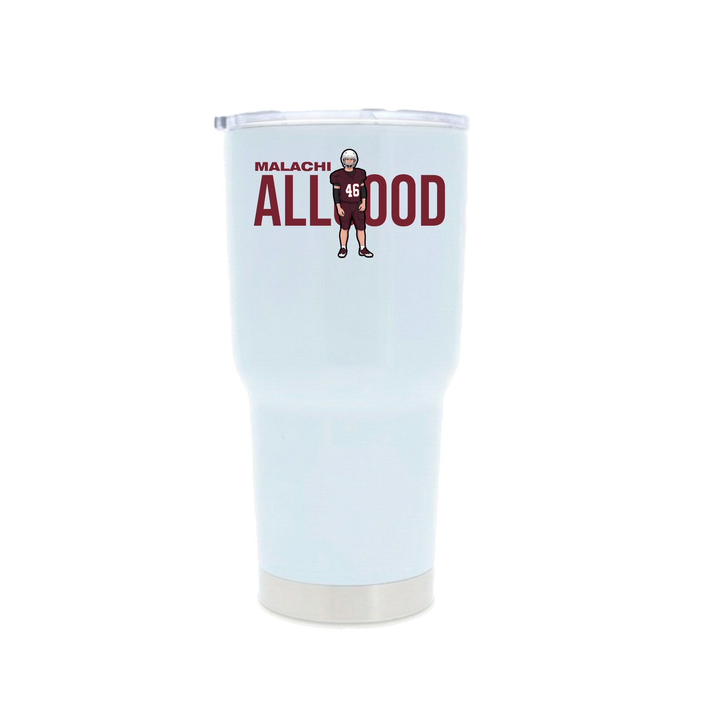 30oz Stainless Steel Tumbler — Player Name in White
