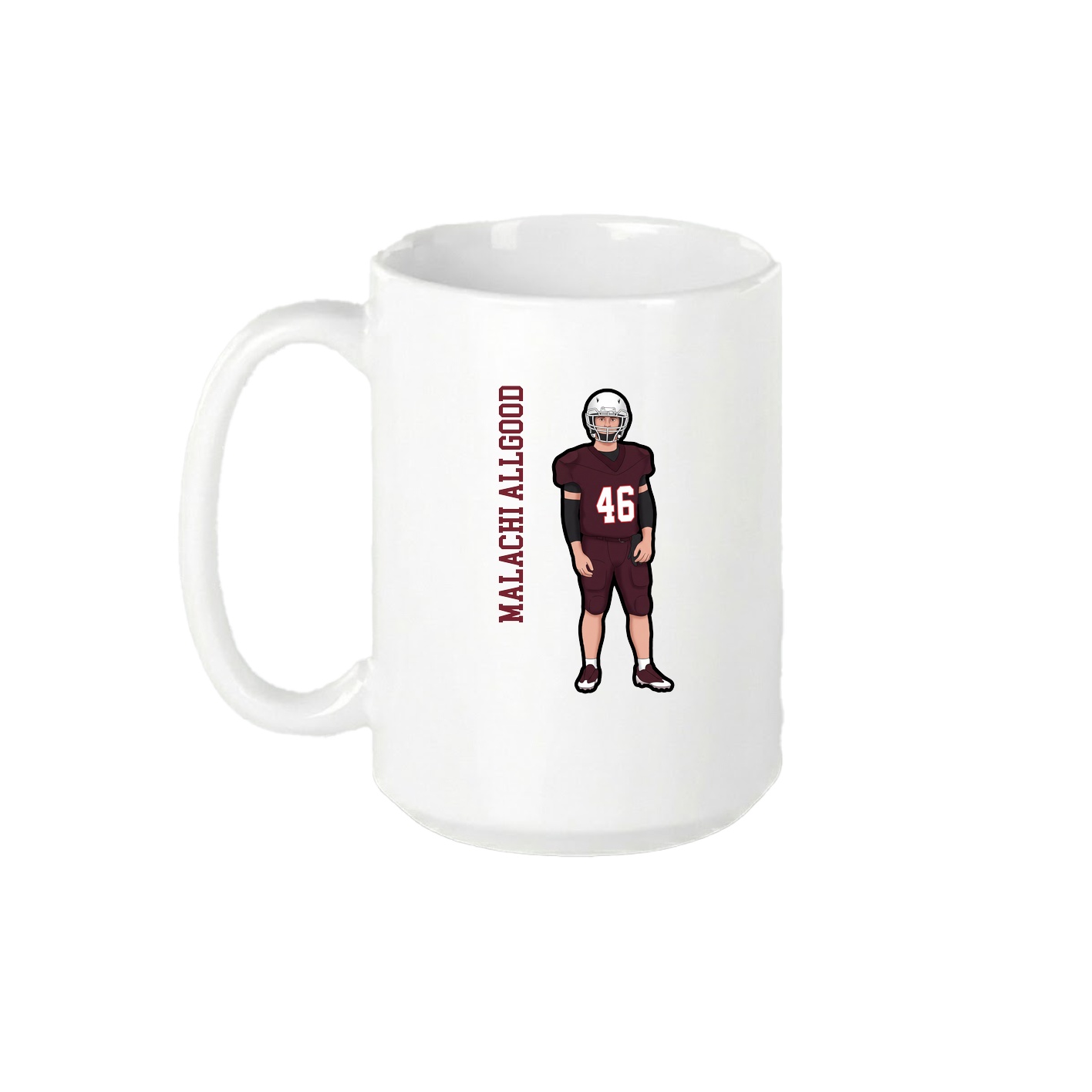 15oz Coffee Mug — Name Vertical in White