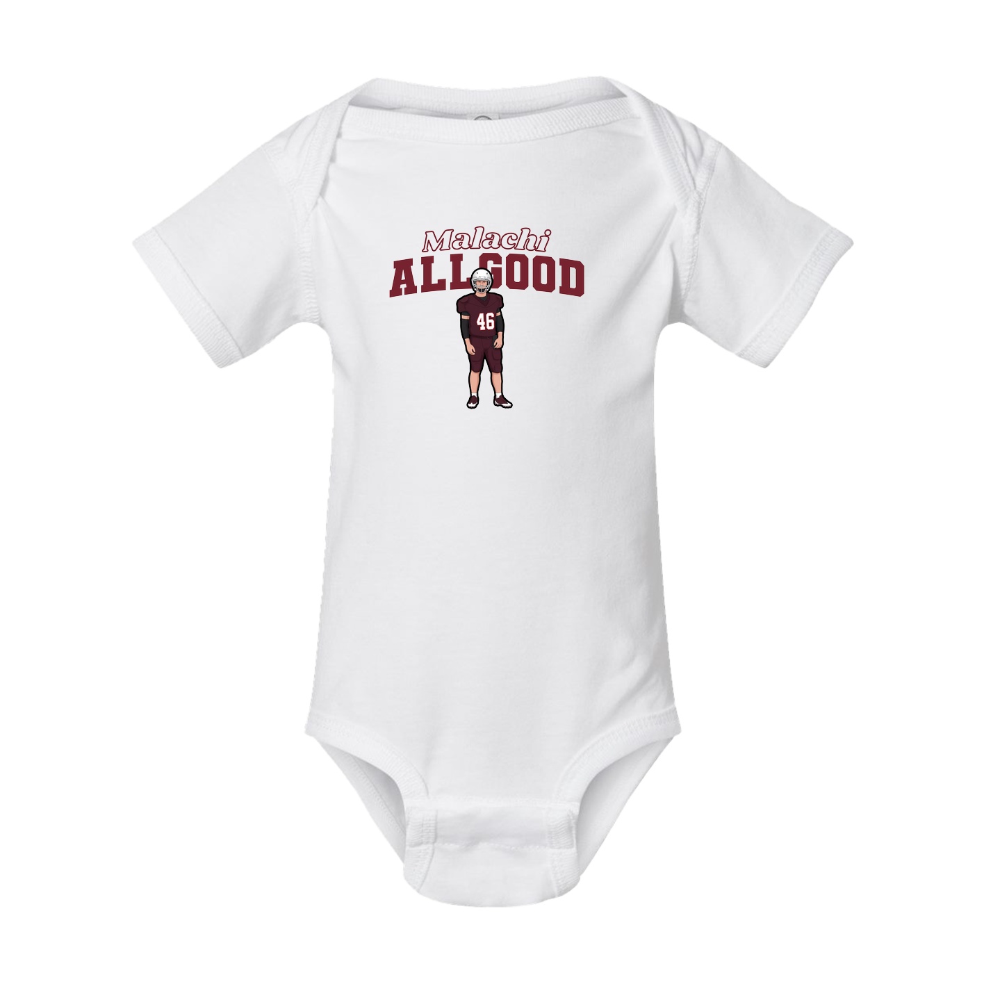 Baby Onesie — Name Arch in White