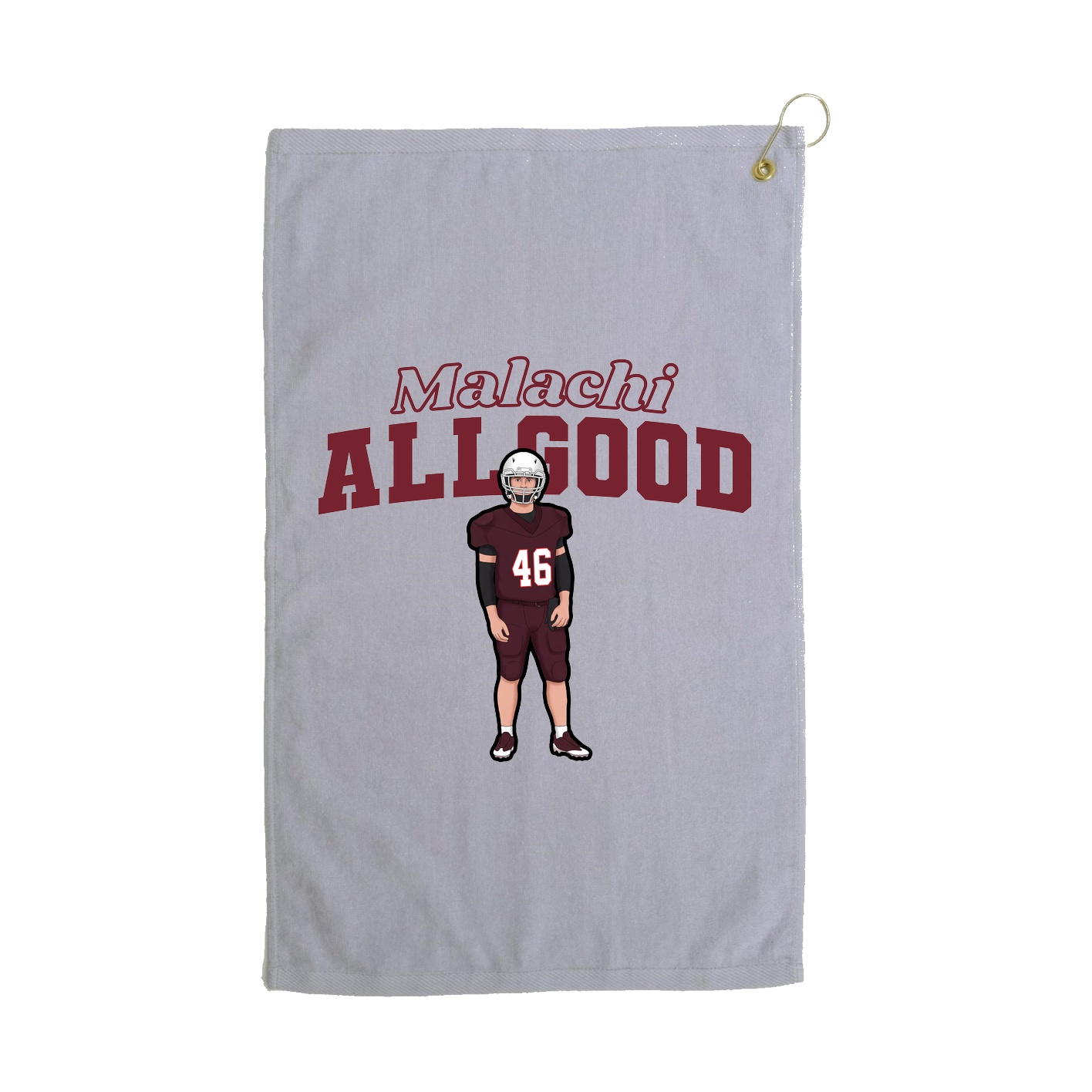 Golf Towel — Name Arch in Grey
