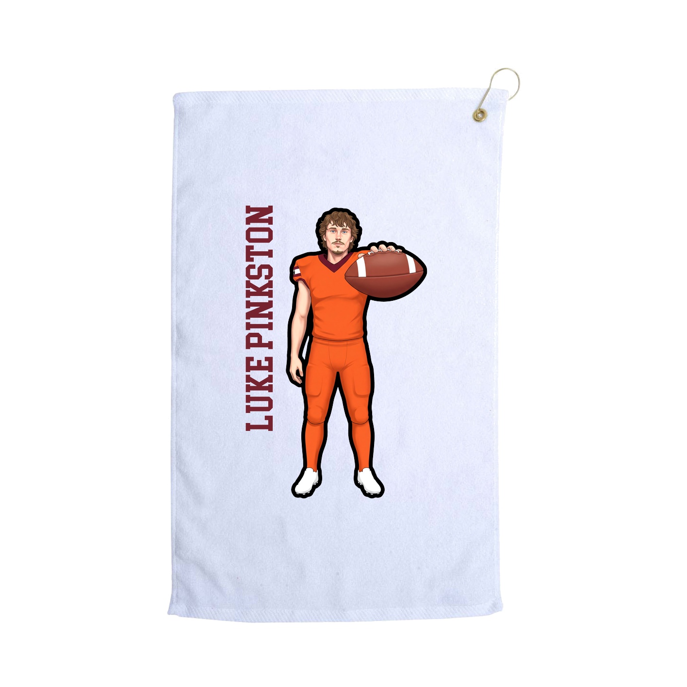 Golf Towel — Name Vertical in White