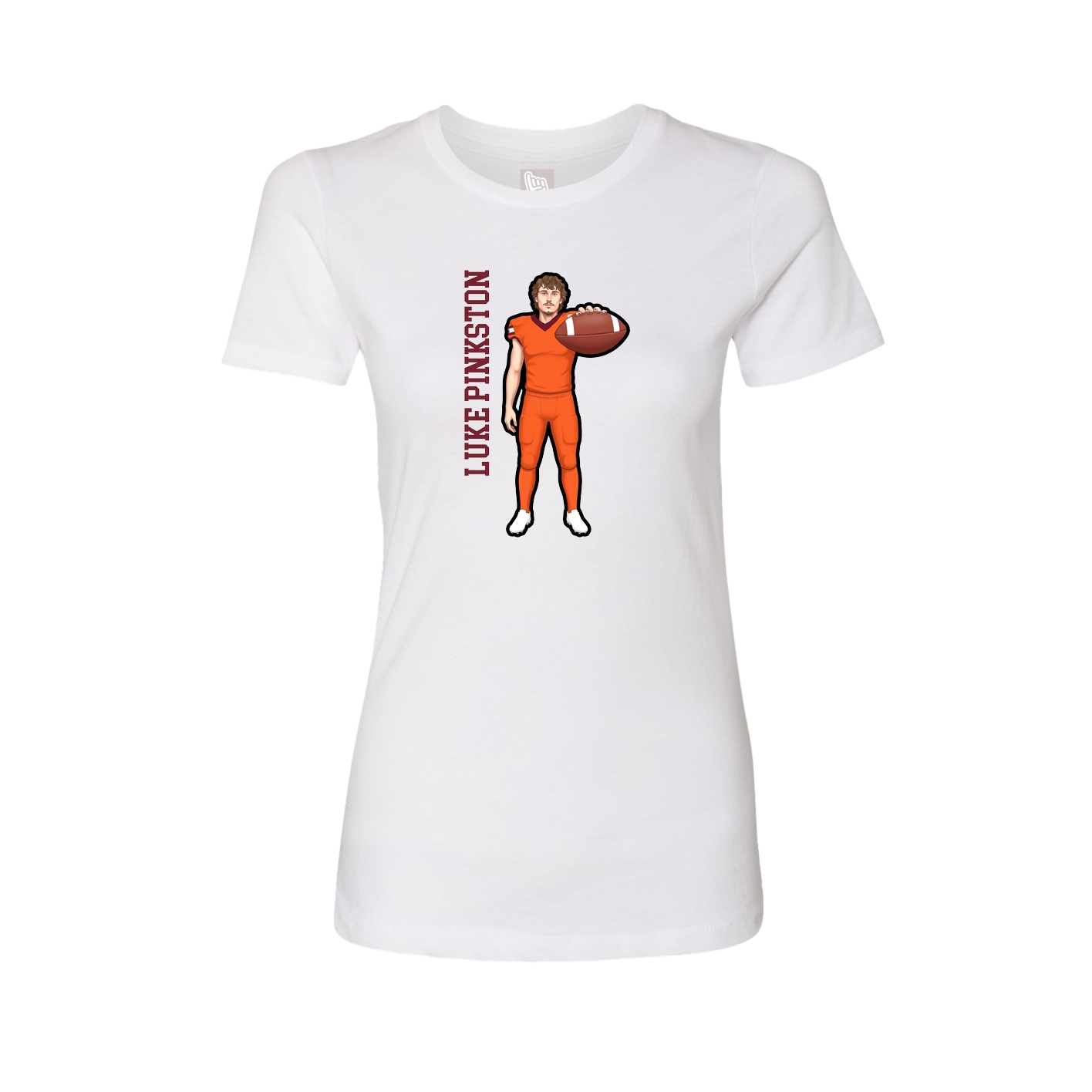 Fitted Women's Tee — Name Vertical in White