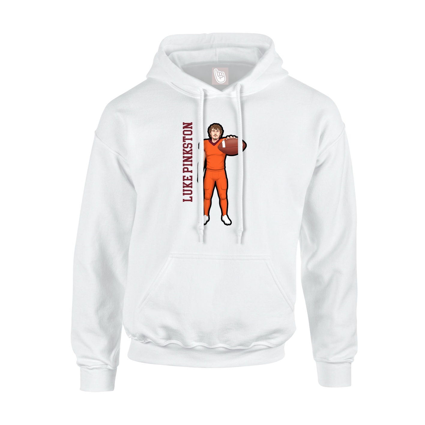 Hoodie — Name Vertical in White