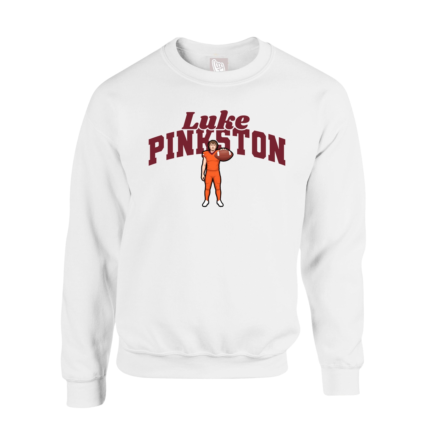 Fleece Crew — Signature Arch in White