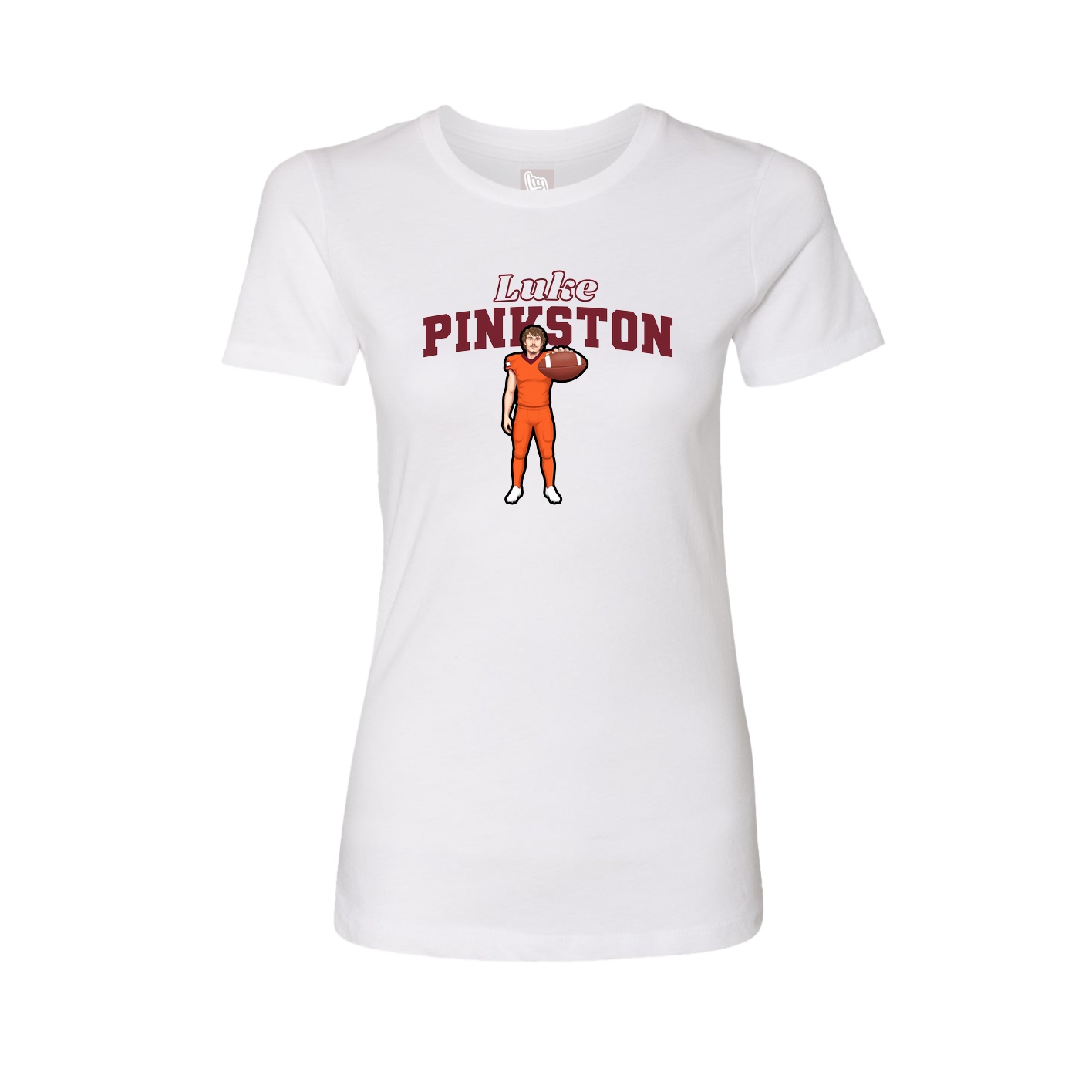Fitted Women's Tee — Name Arch in White