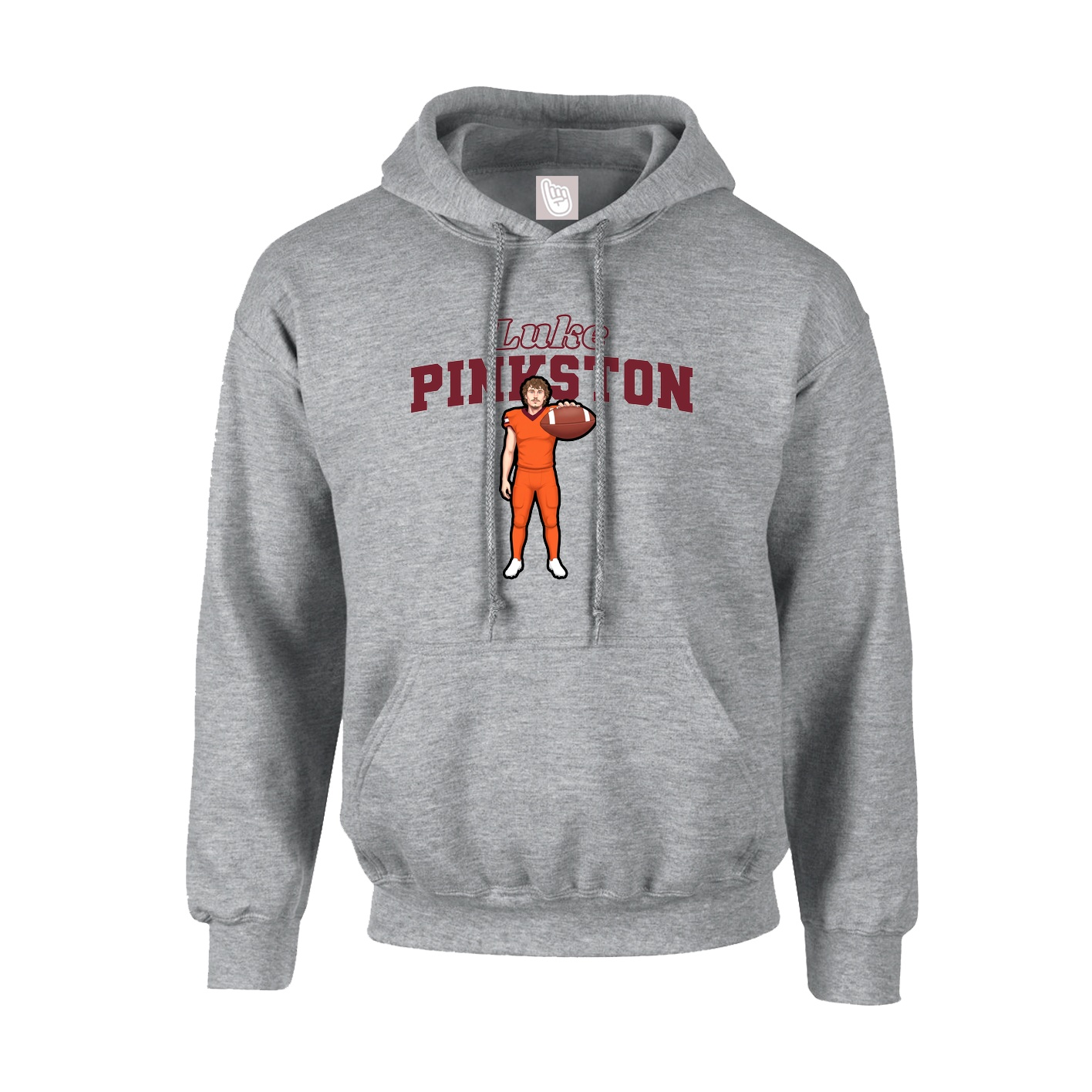 Youth Hoodie — Name Arch in Grey