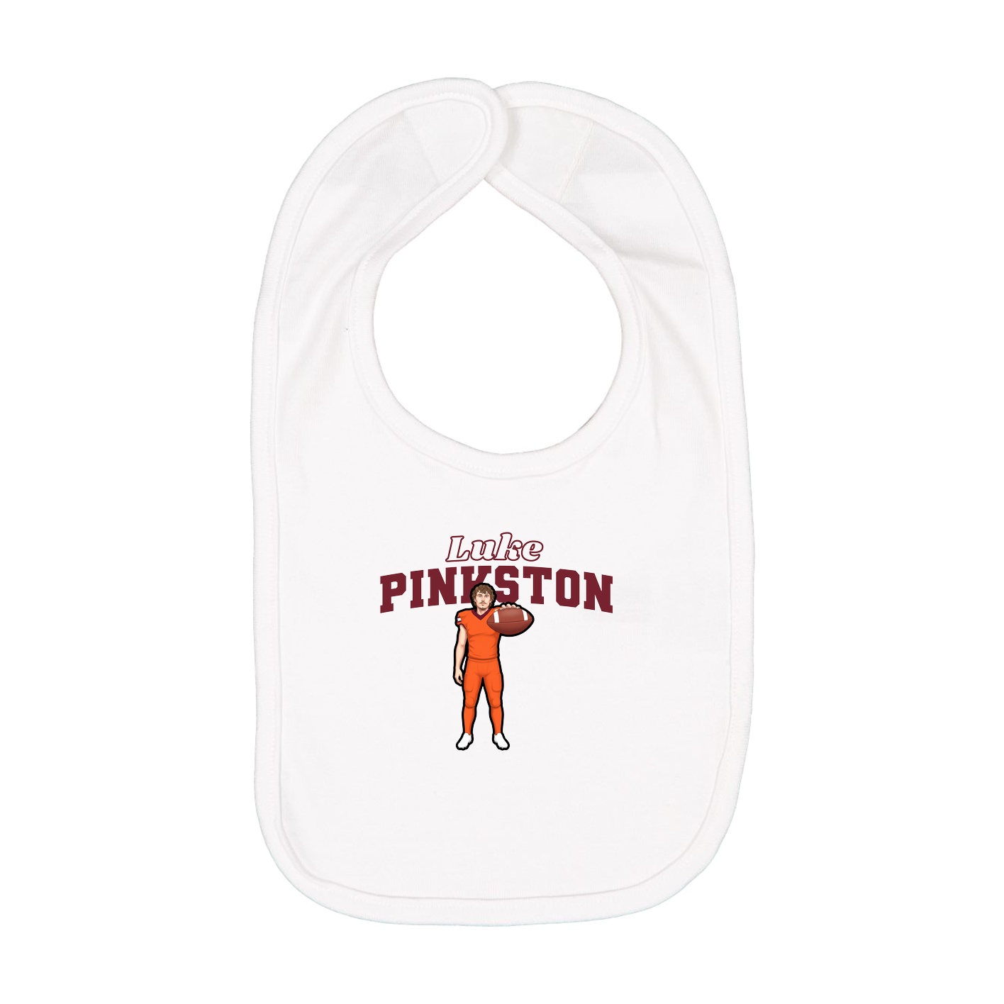 Infant Bib — Name Arch in White