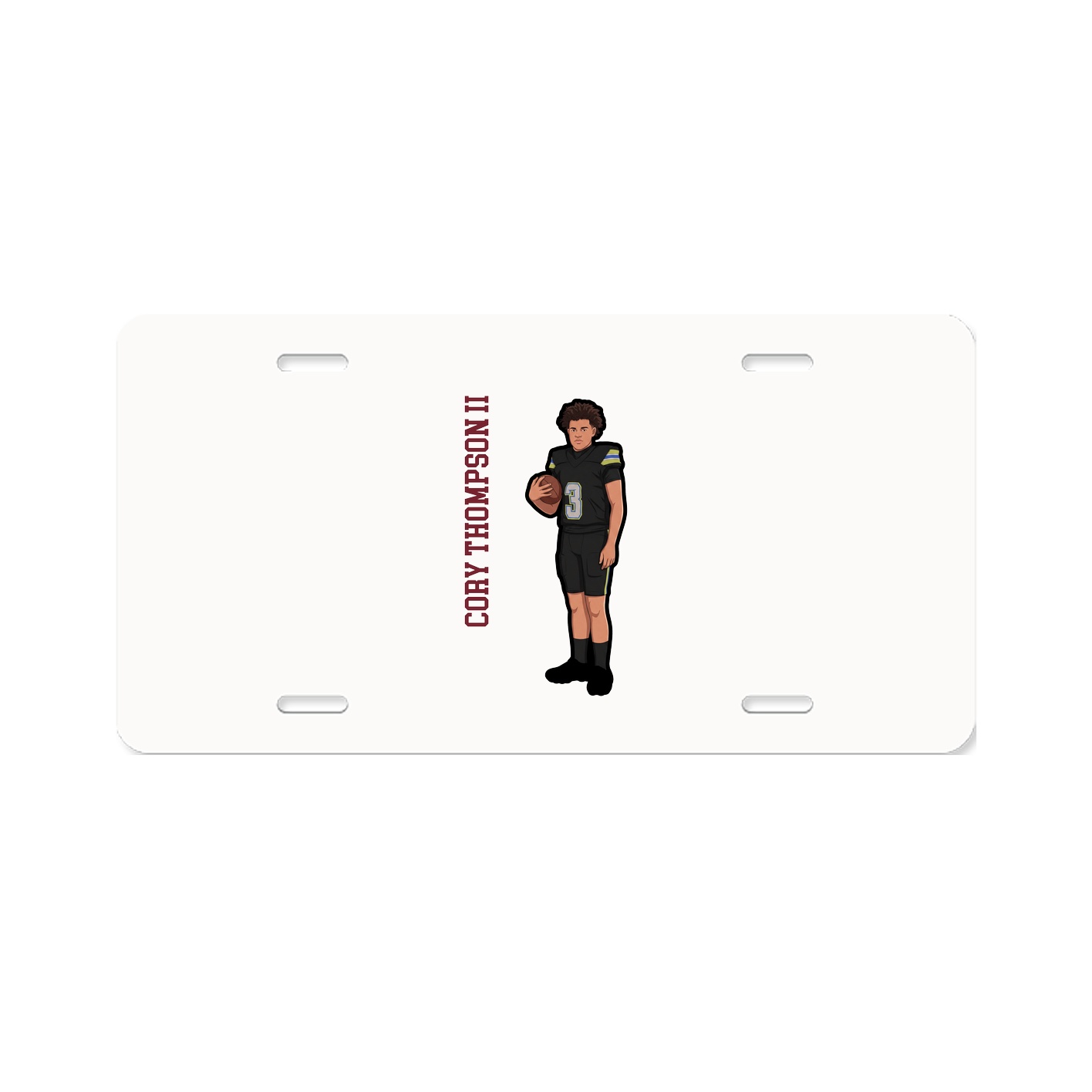 License Plate — Name Vertical in Classic
