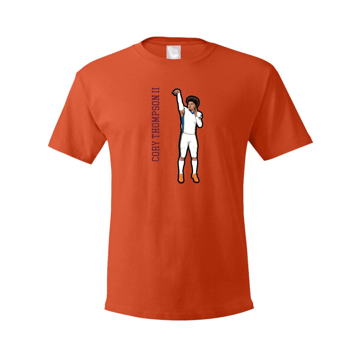 Youth Tee — Name Vertical in Orange