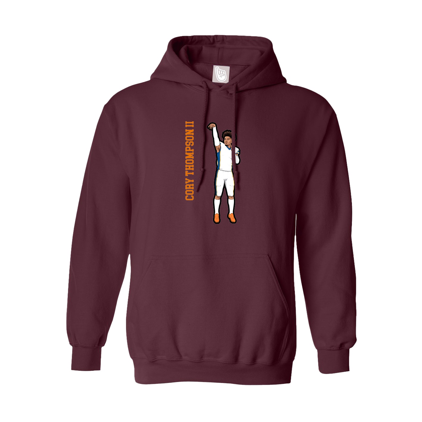 Hoodie — Name Vertical in Maroon