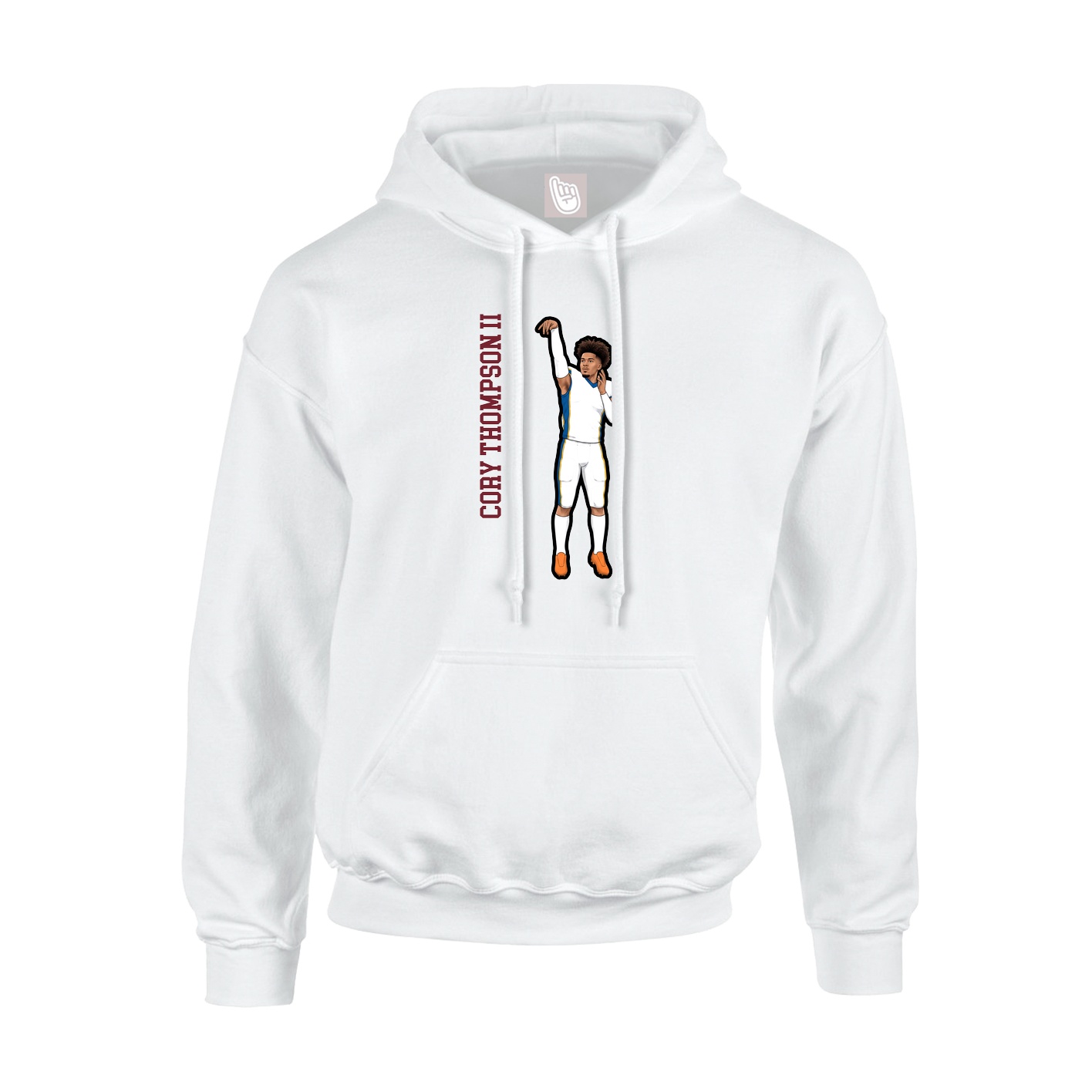 Youth Hoodie — Name Vertical in White