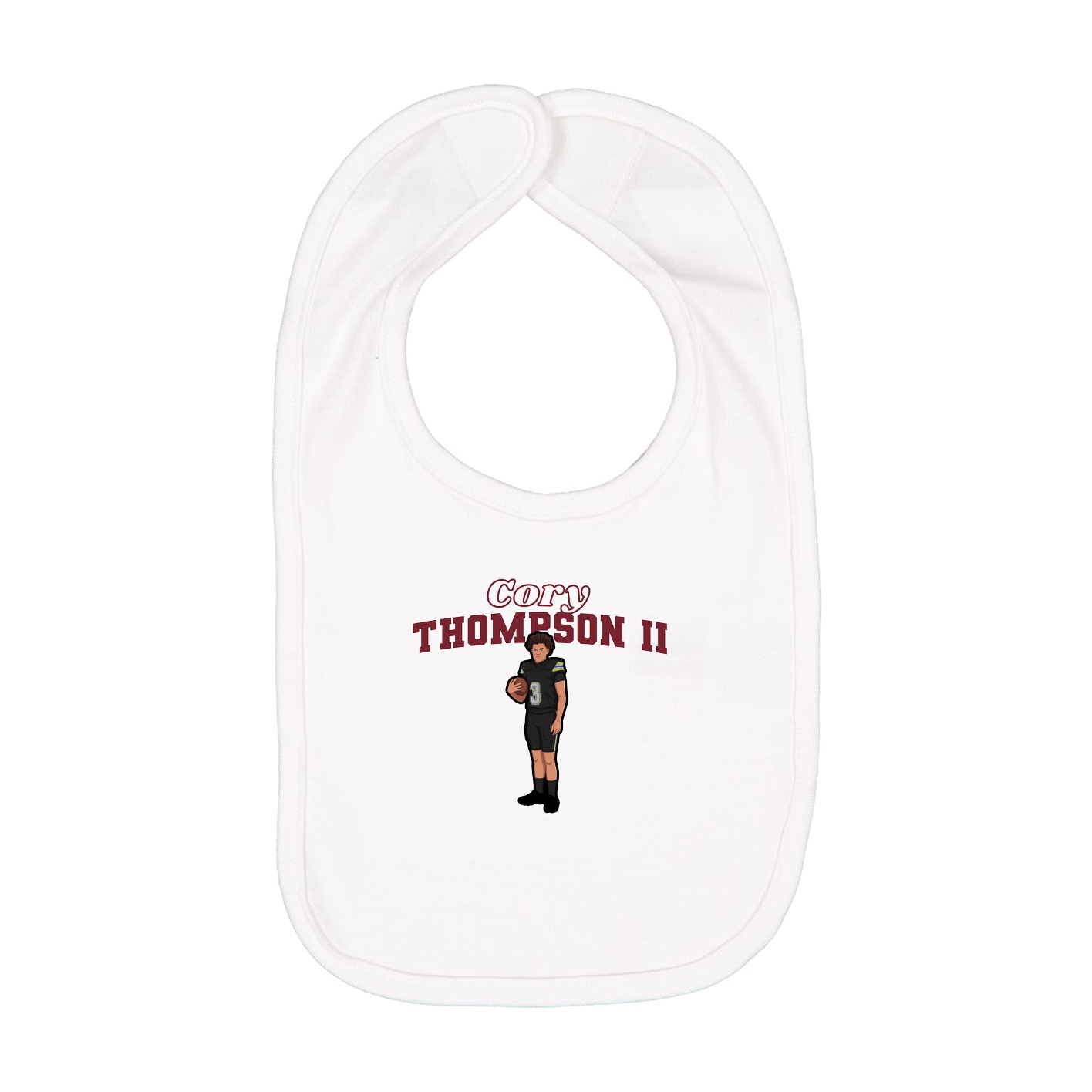 Infant Bib — Name Arch in White