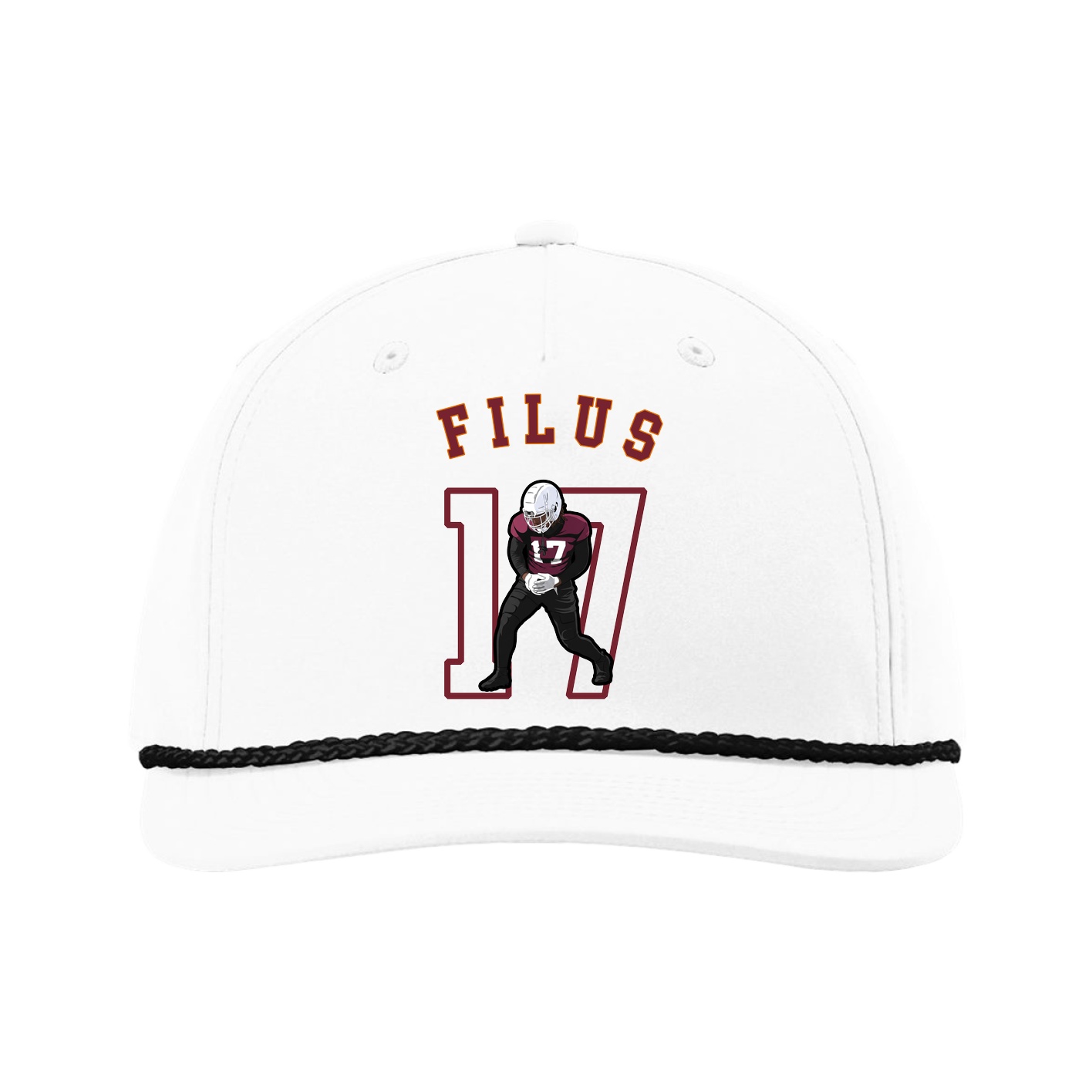 Five-Panel Classic Rope Cap — Shirsey Arch in White