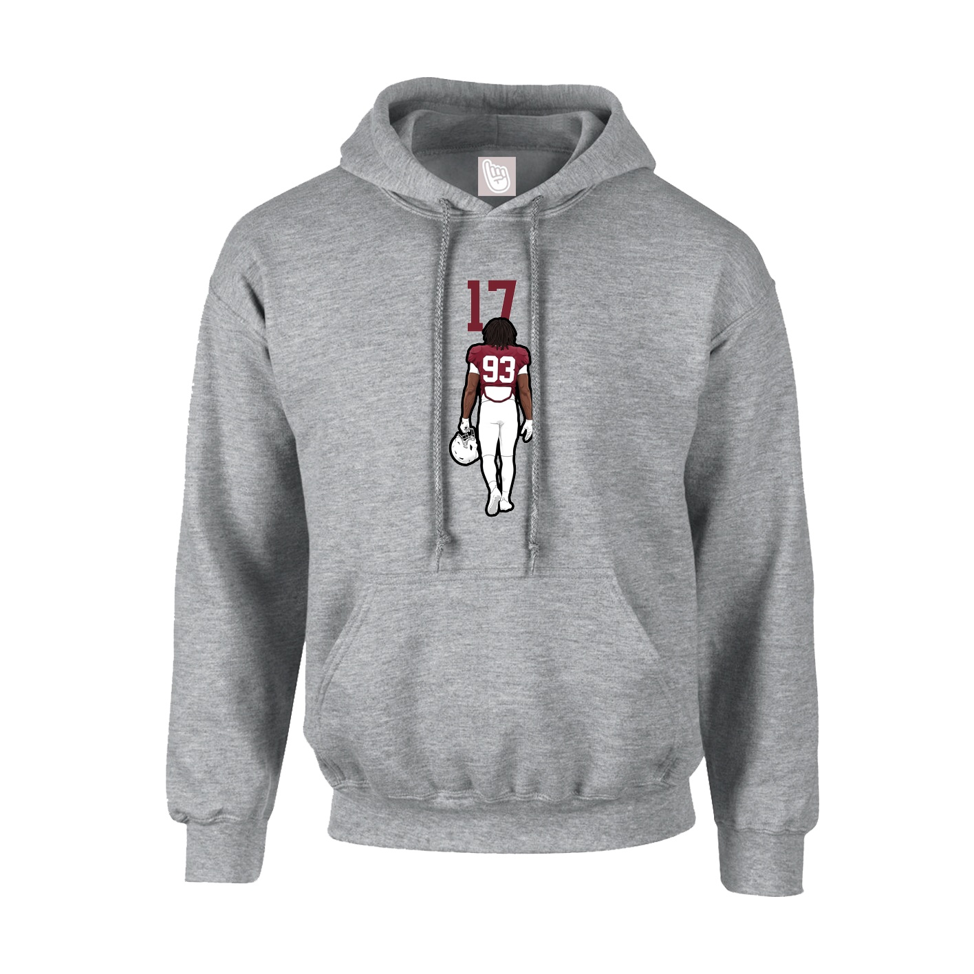 Hoodie — Number Top in Grey