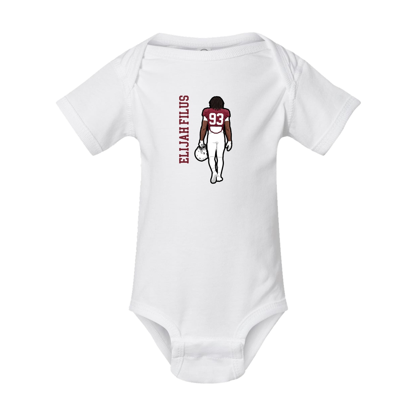 Baby Onesie — Name Vertical in White