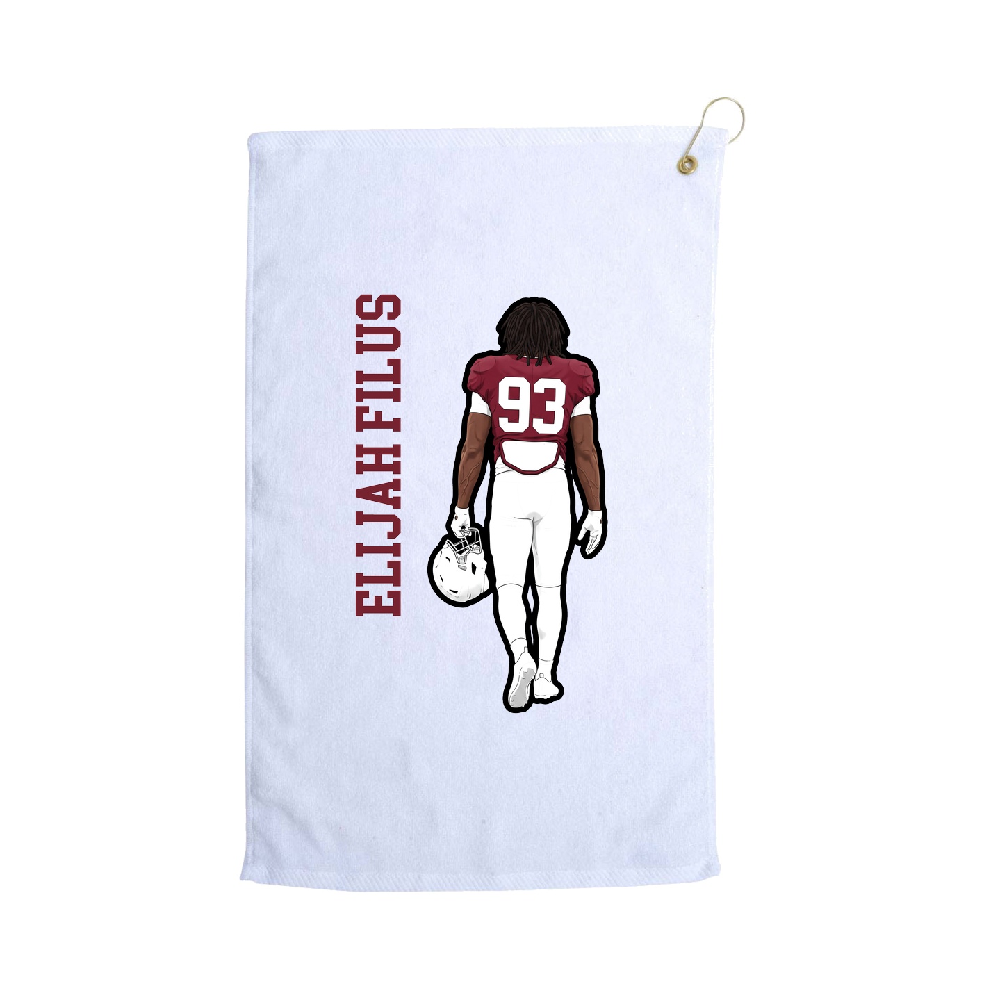 Golf Towel — Name Vertical in White