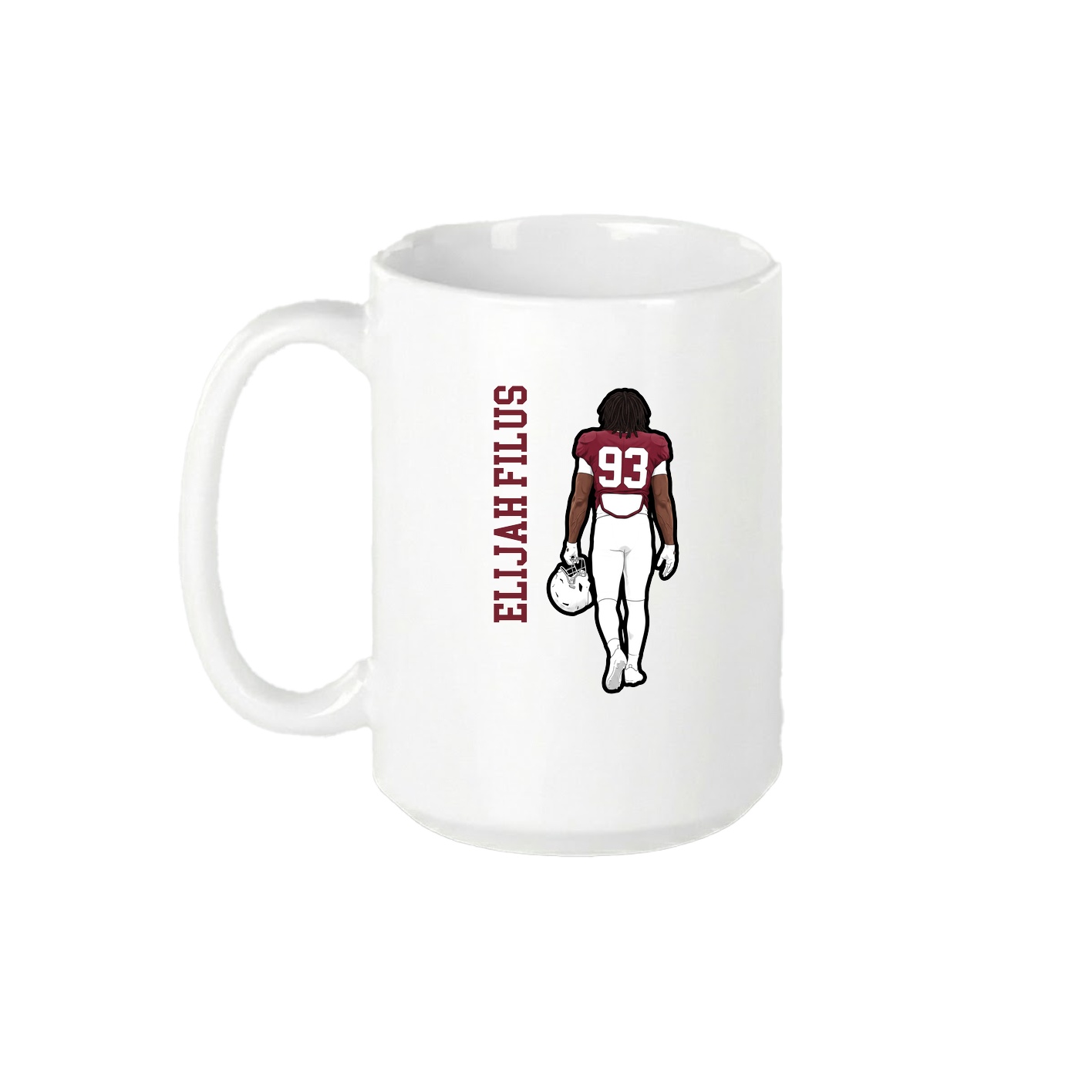 15oz Coffee Mug — Name Vertical in White