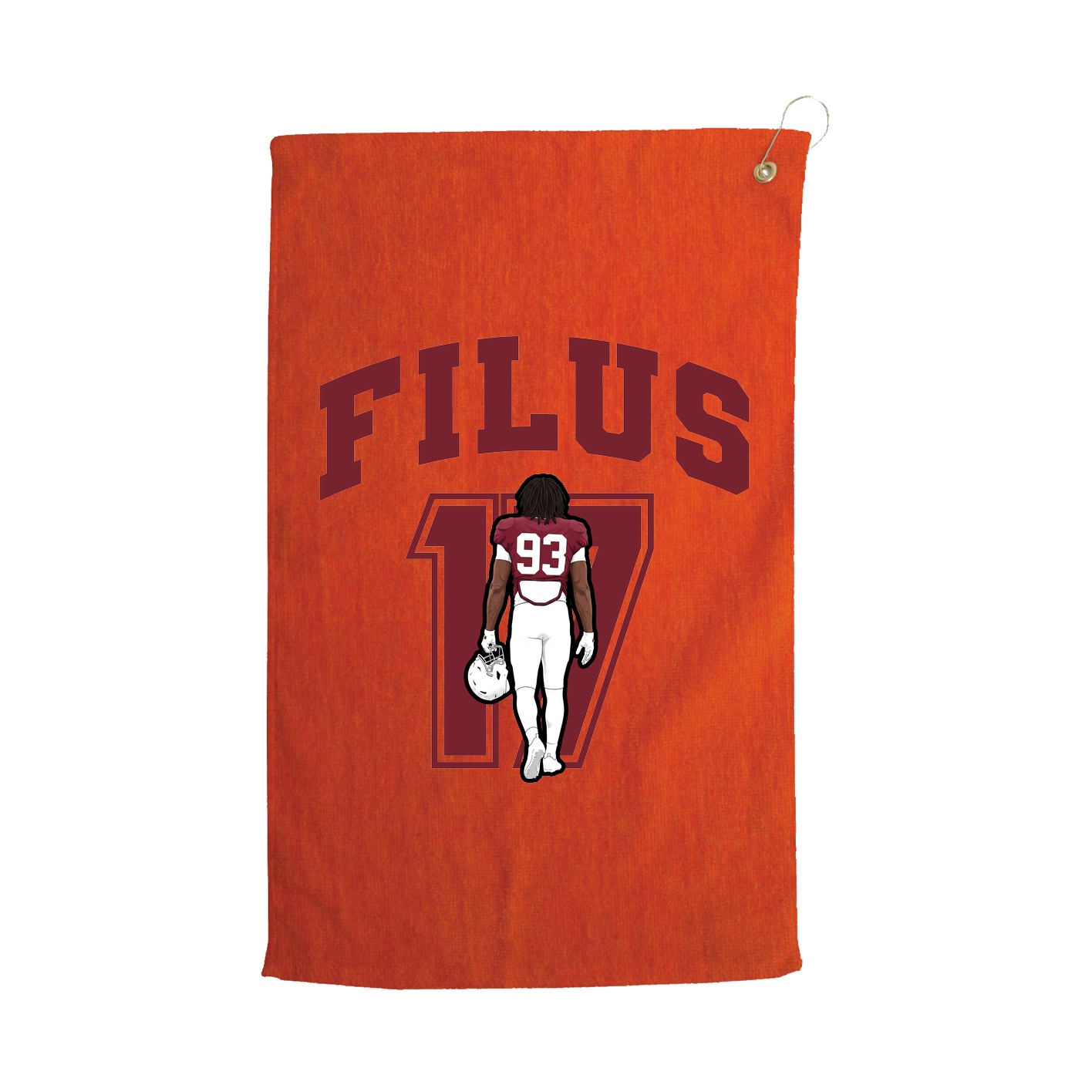 Golf Towel — Number in Orange