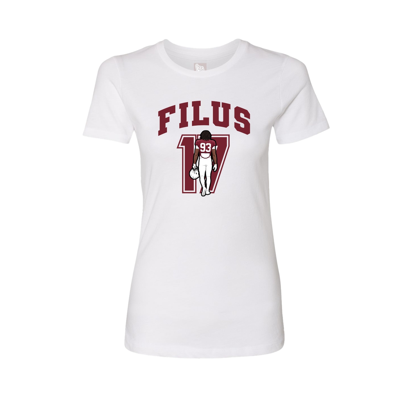 Fitted Women's Tee — Number in White