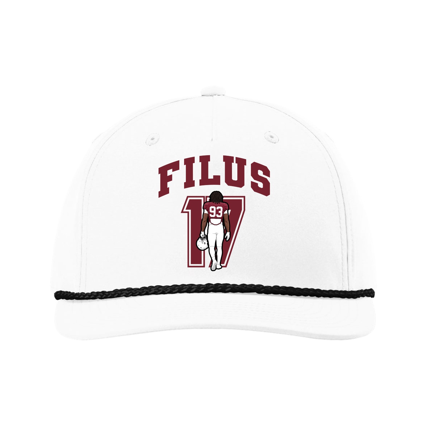 Five-Panel Classic Rope Cap — Number in White