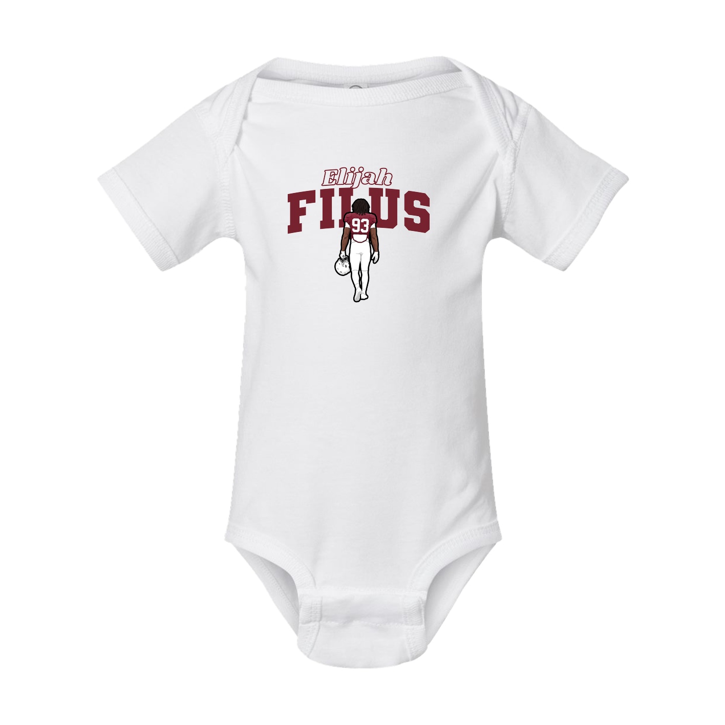 Baby Onesie — Name Arch in White