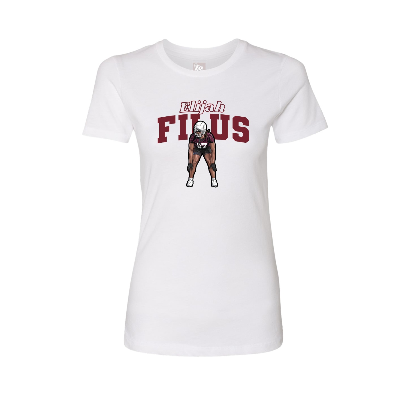 Fitted Women's Tee — Name Arch in White