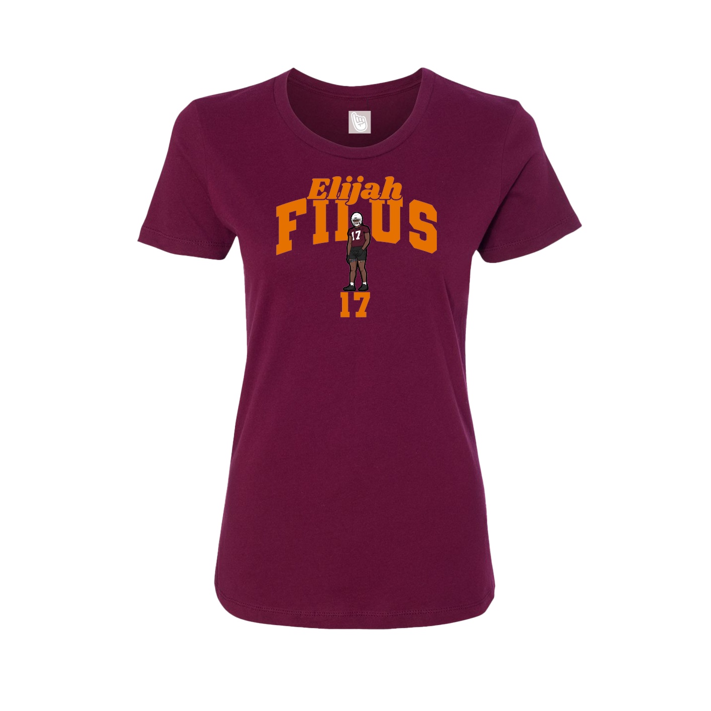 Fitted Women's Tee — Signature Arch in Maroon