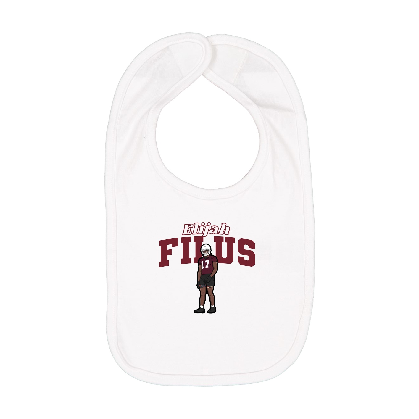 Infant Bib — Name Arch in White